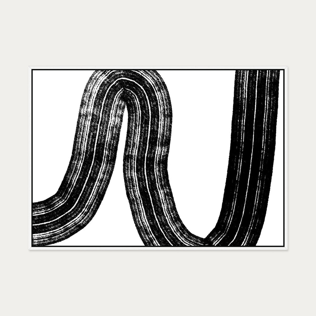 Brushed Line Canvas Art — 70 x 100 cm — White Frame