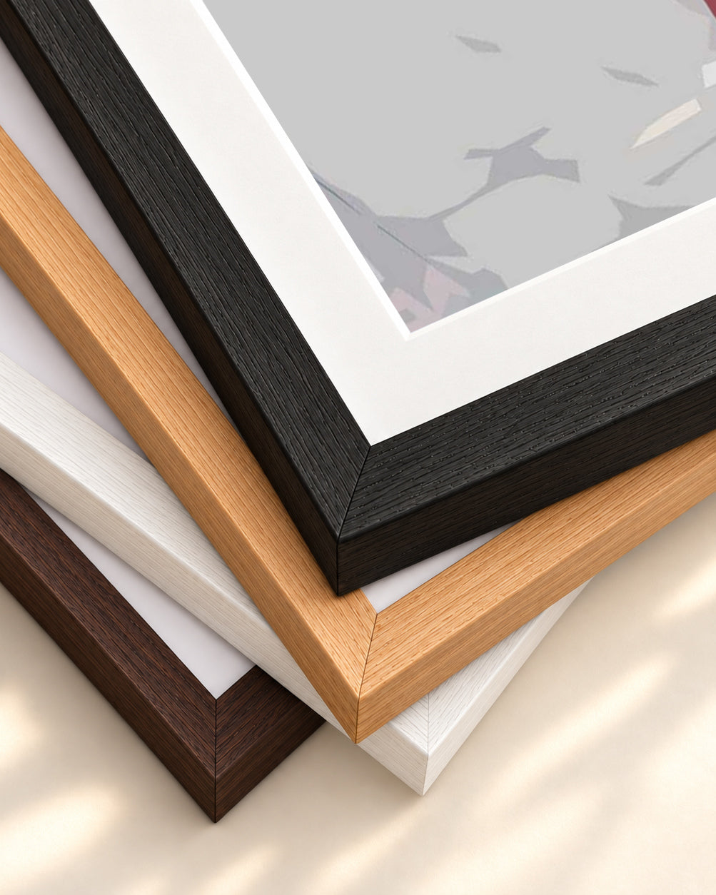 Brushed London Phone Booth Art Print — framed print corner with 5 cm mount and bevel