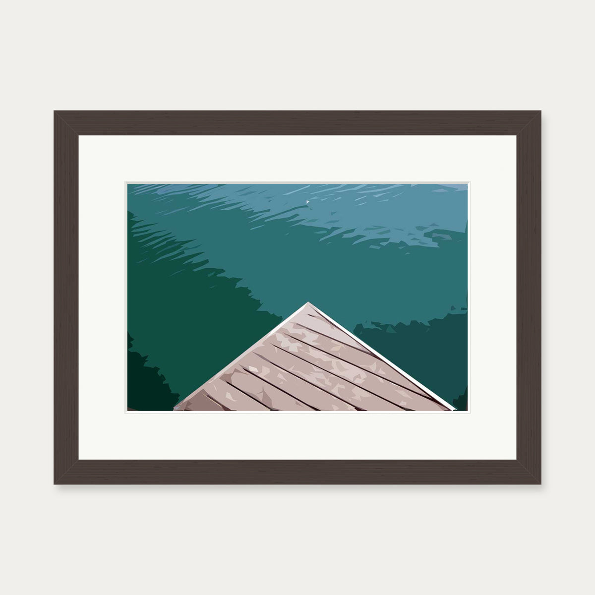 Brushed Marina 2 Art Print — 30 x 40 cm — Brown Frame