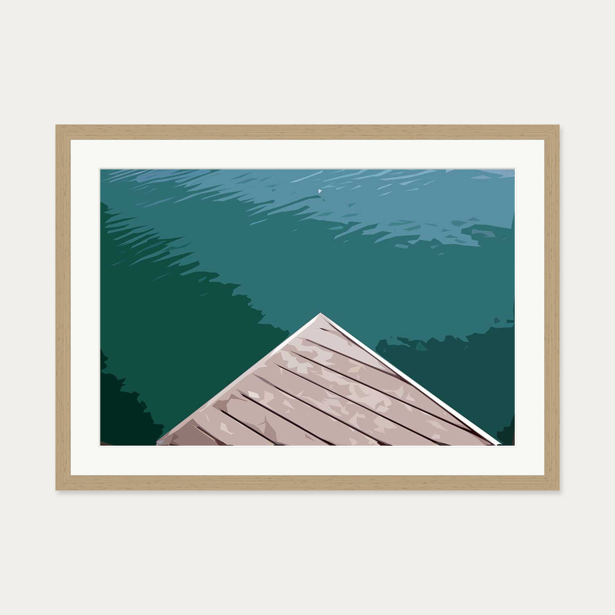 Brushed Marina 2 Art Print — 50 x 70 cm — Oak Frame