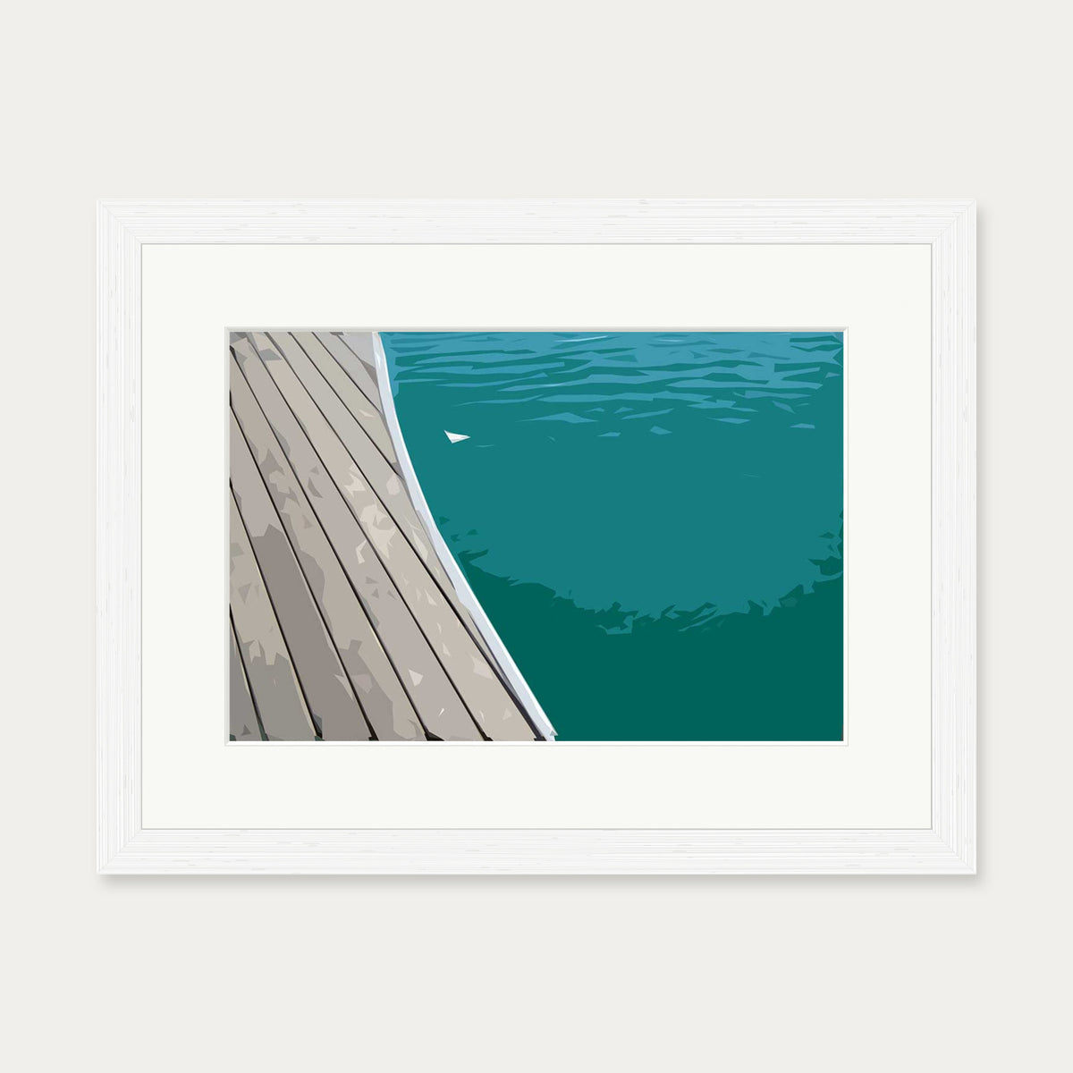 Brushed Marina Art Print — 30 x 40 cm — White Frame