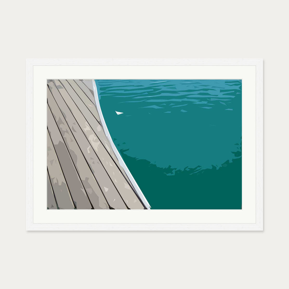 Brushed Marina Art Print — 50 x 70 cm — White Frame