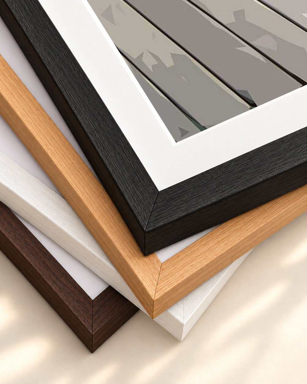 Brushed Marina Art Print — framed print corner with 5 cm mount and bevel