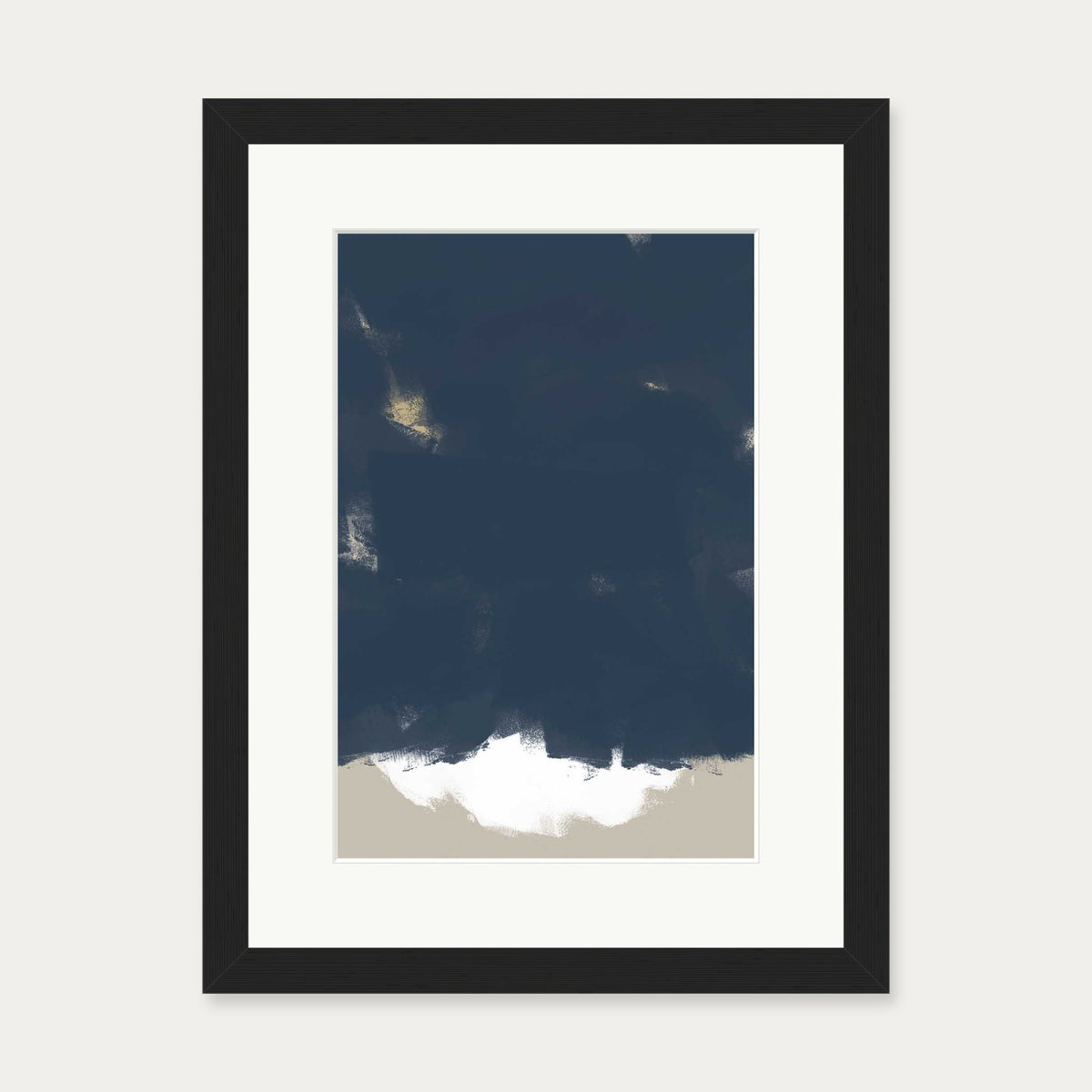 Brushed Navy Art Print — 30 x 40 cm — Black Frame