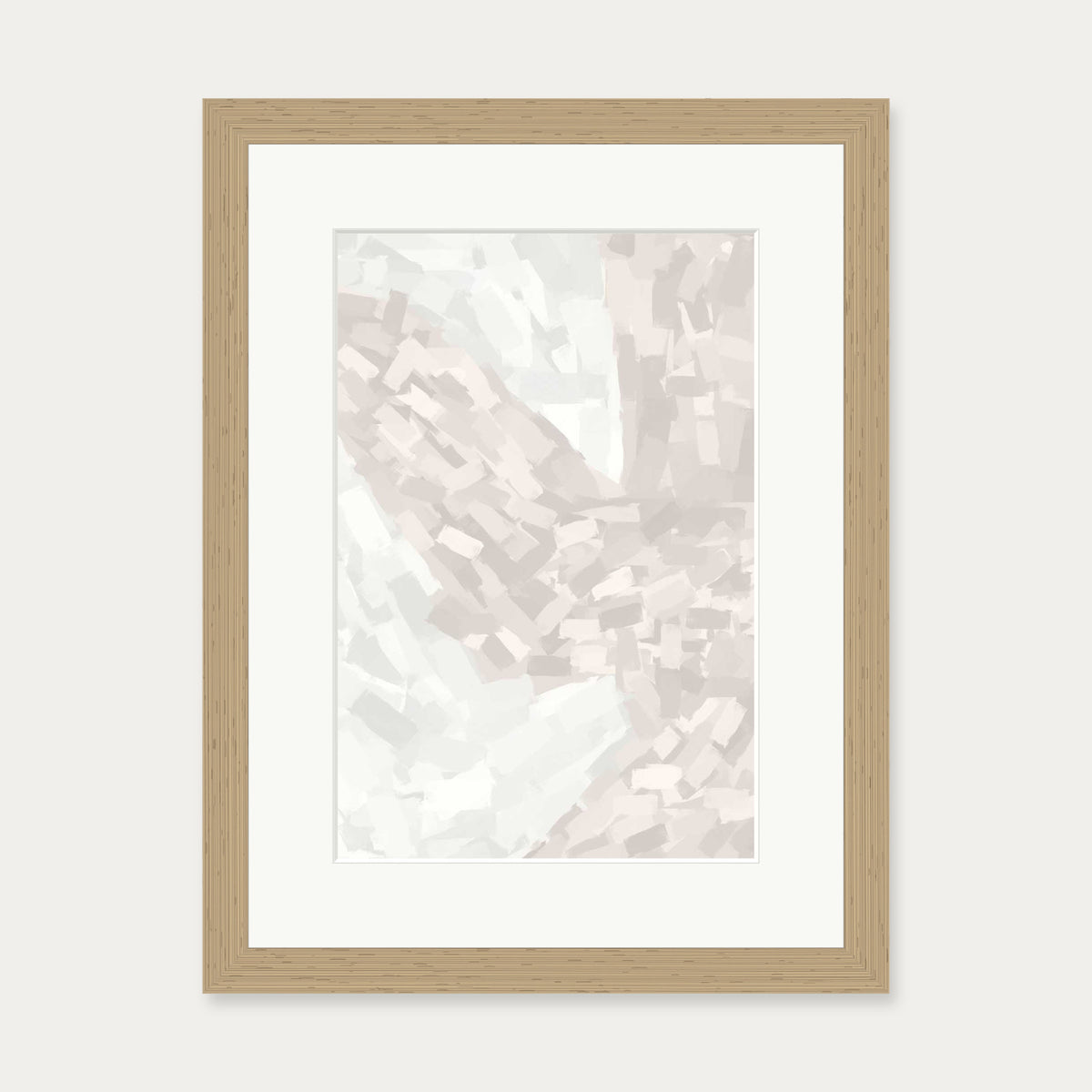 Brushed Neutral Art Print — 30 x 40 cm — Oak Frame