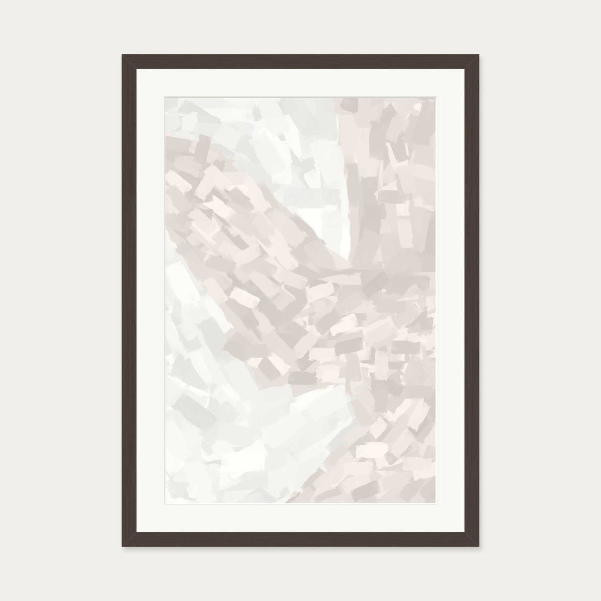 Brushed Neutral Art Print — 50 x 70 cm — Brown Frame