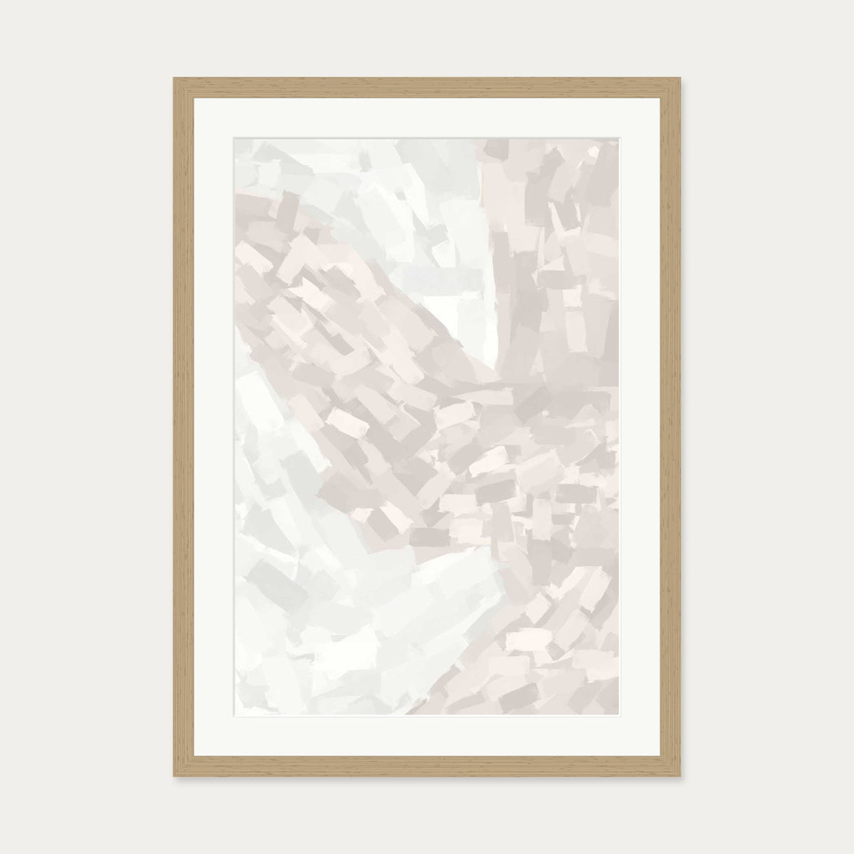 Brushed Neutral Art Print — 50 x 70 cm — Oak Frame