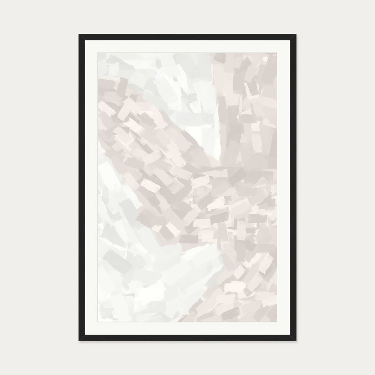 Brushed Neutral Art Print — 70 x 100 cm — Black Frame