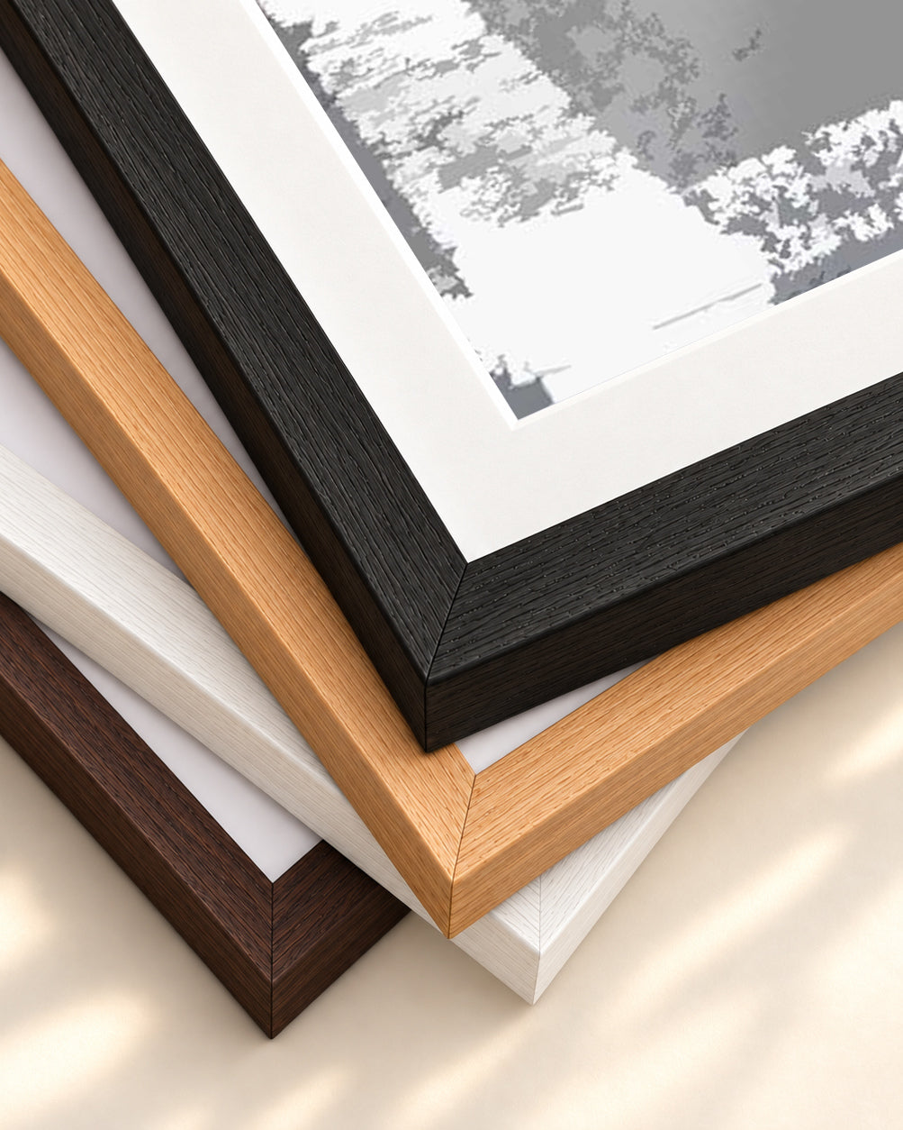 Brushed New York Crossing Art Print — framed print corner with 5 cm mount and bevel