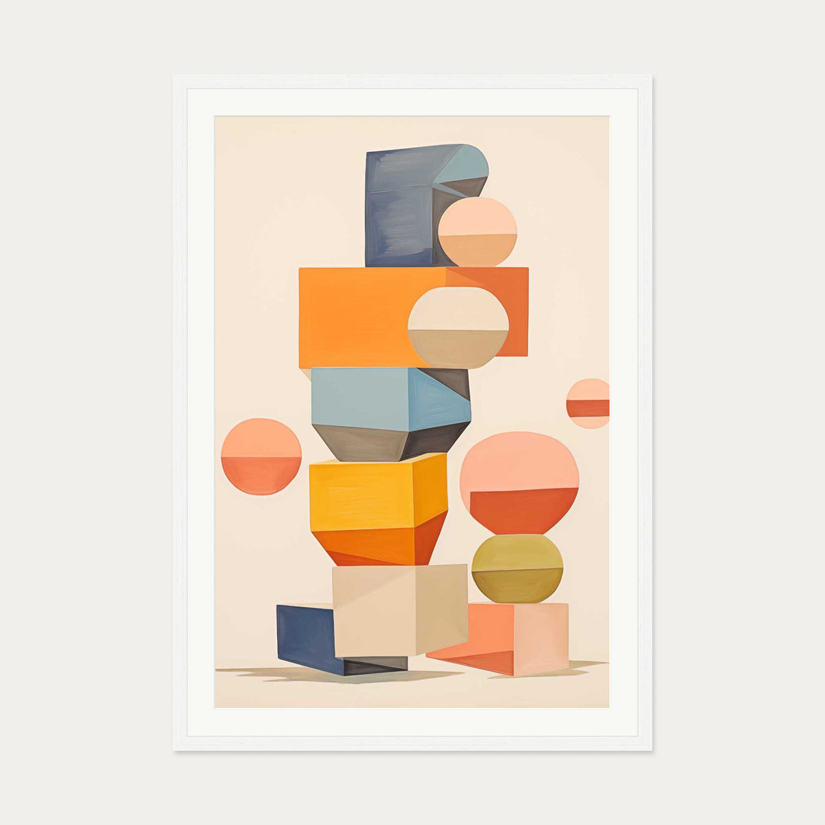 Building Blocks Art Print — 70 x 100 cm — White Frame