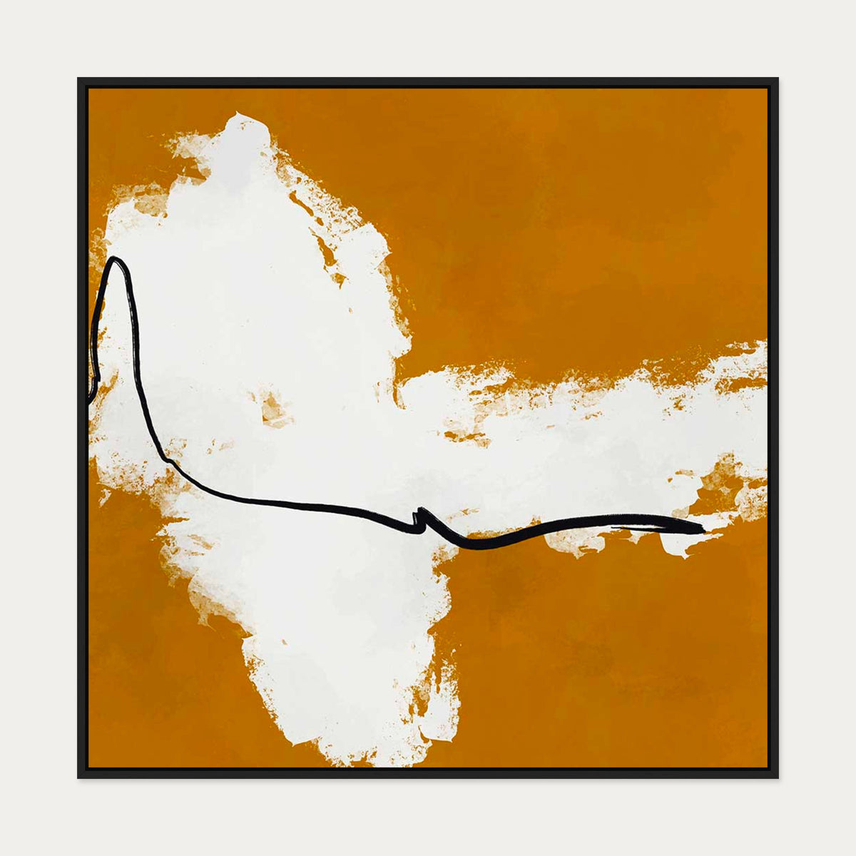 Burnt Orange Haze I Canvas Art — 100 x 100 cm — Black Frame
