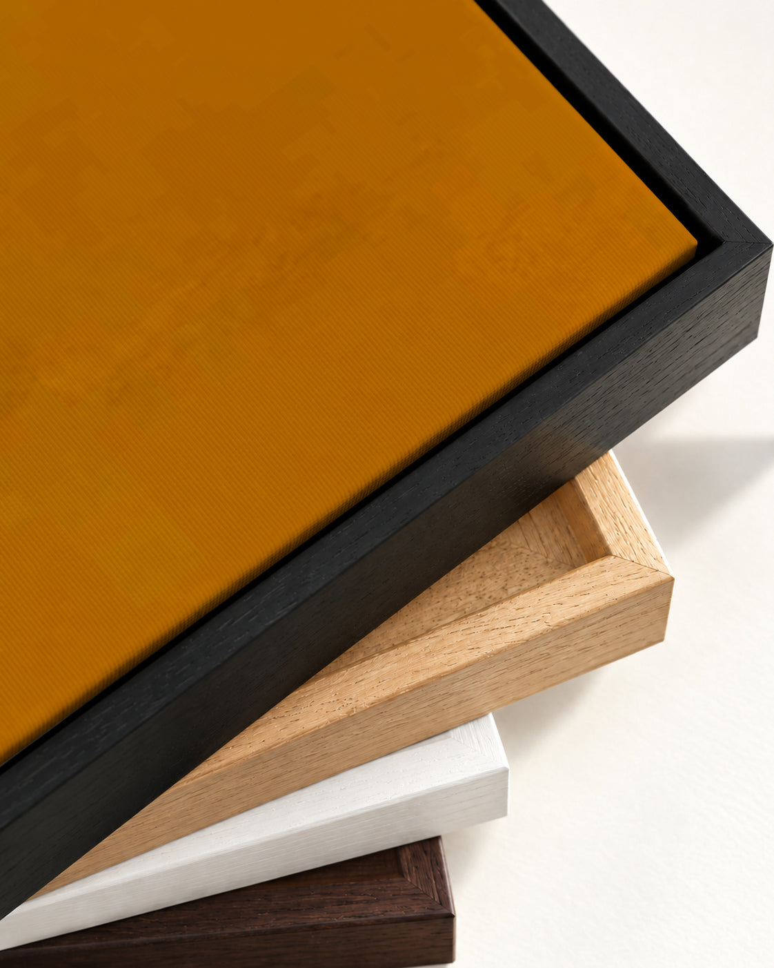 Burnt Orange Haze I Canvas Art — framed canvas corner and wrapped canvas detail