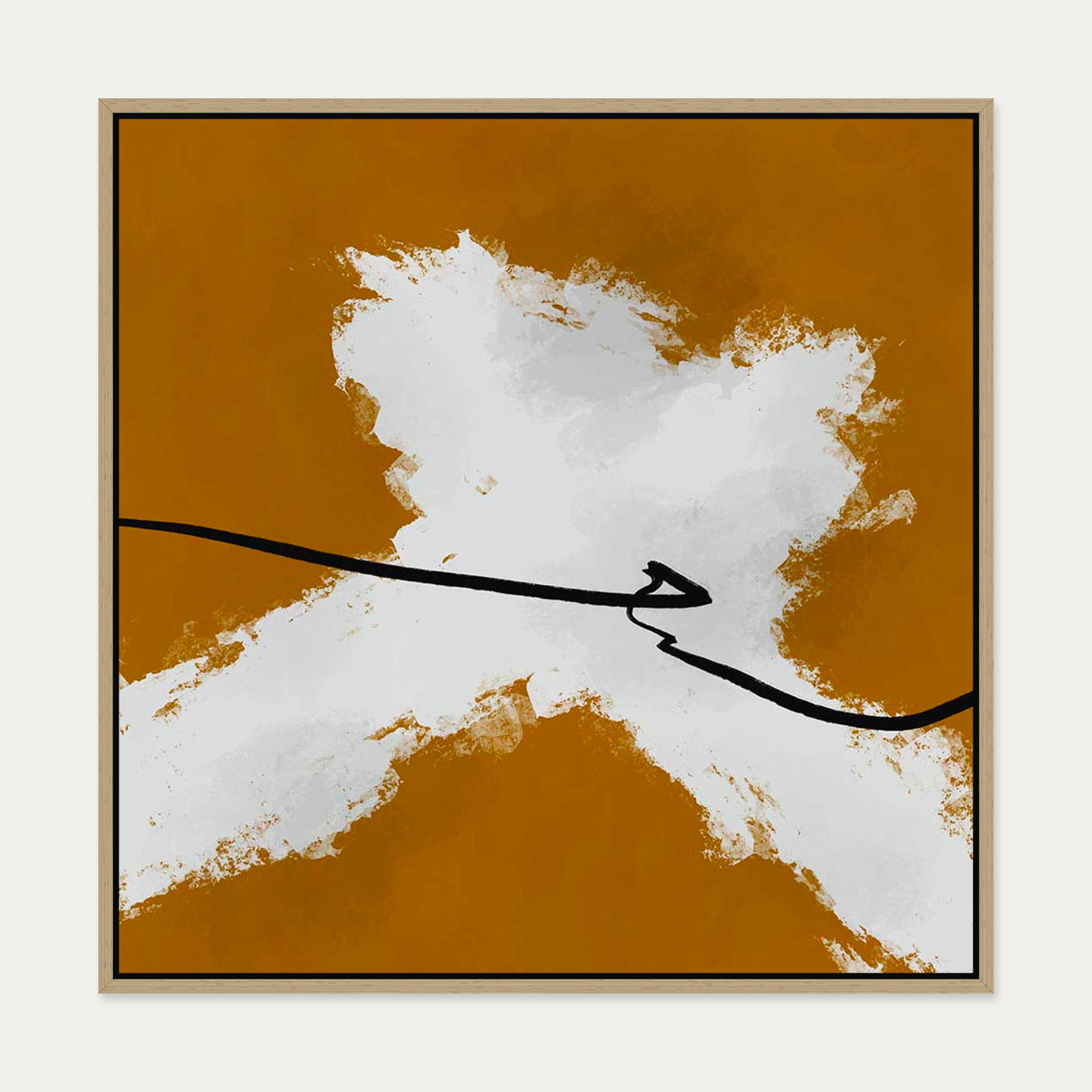Burnt Orange Haze II Canvas Art — 70 x 70 cm — Oak Frame