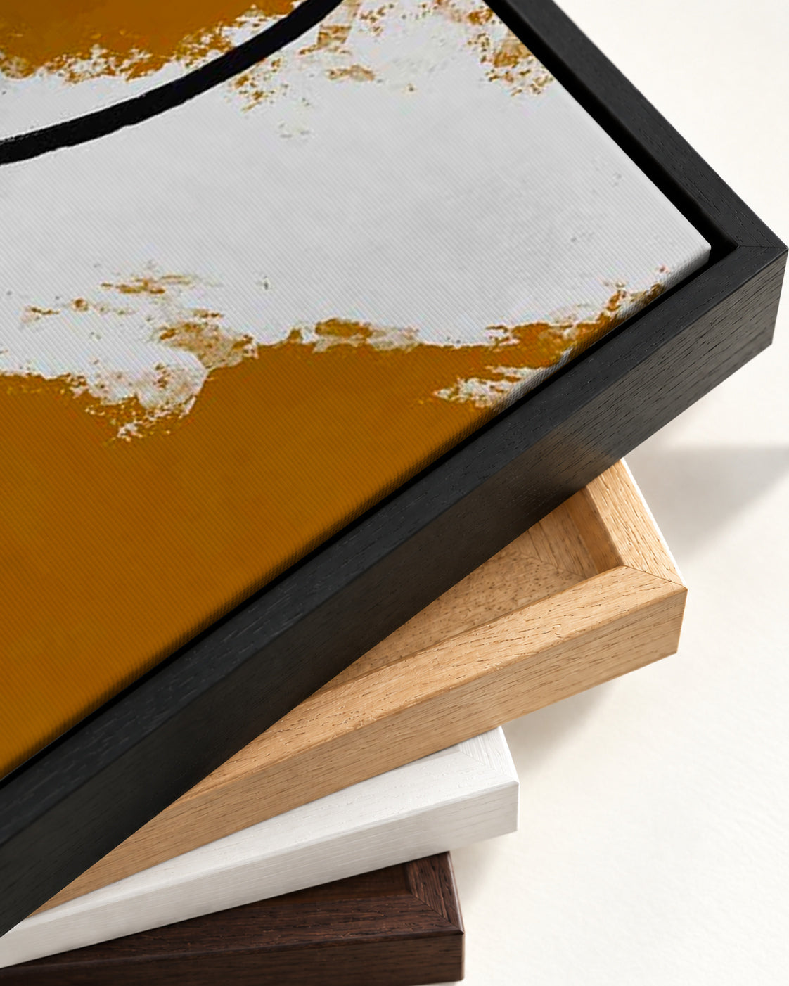 Burnt Orange Haze II Canvas Art — framed canvas corner and wrapped canvas detail