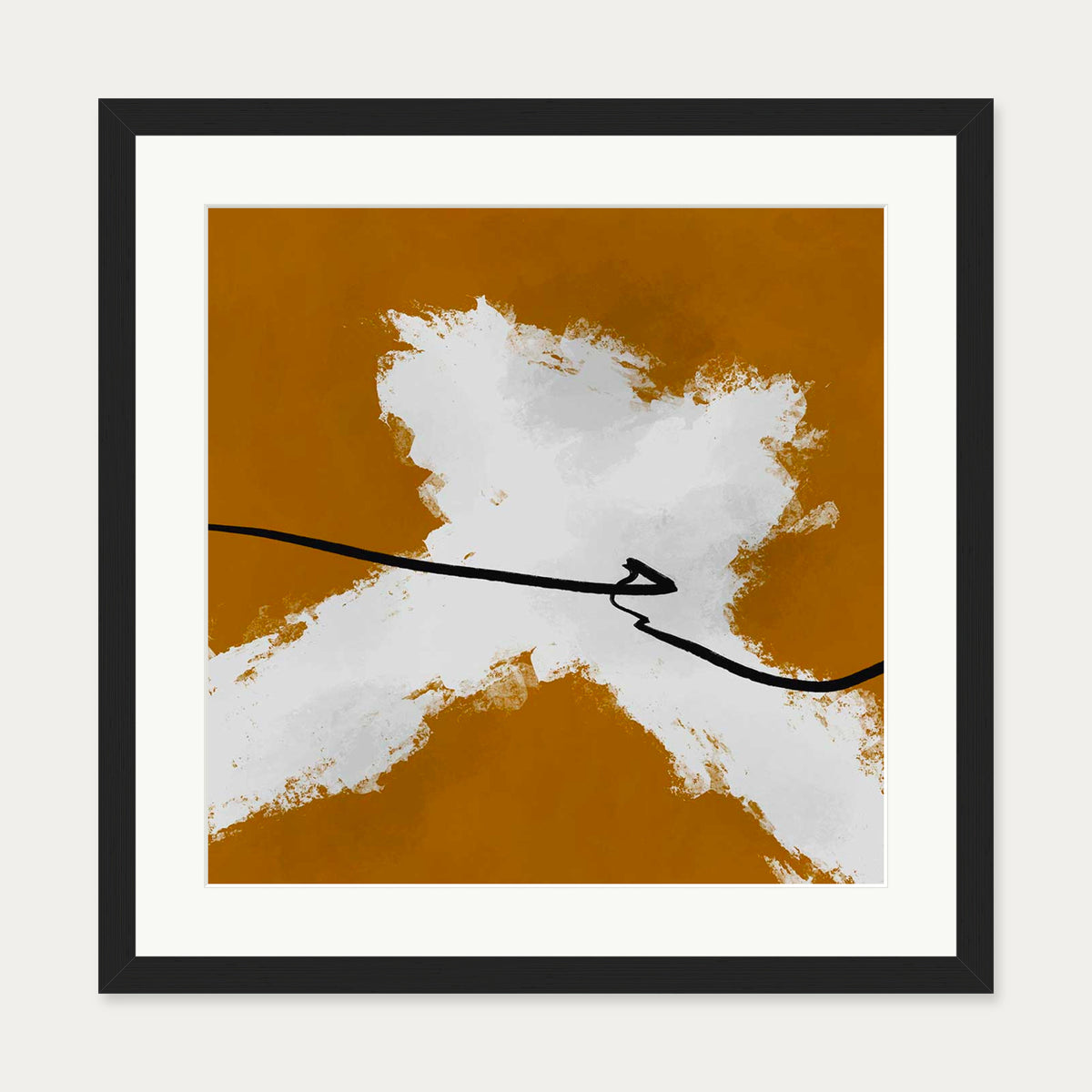 Burnt Orange II Art Print — 50 x 50 cm — Black Frame