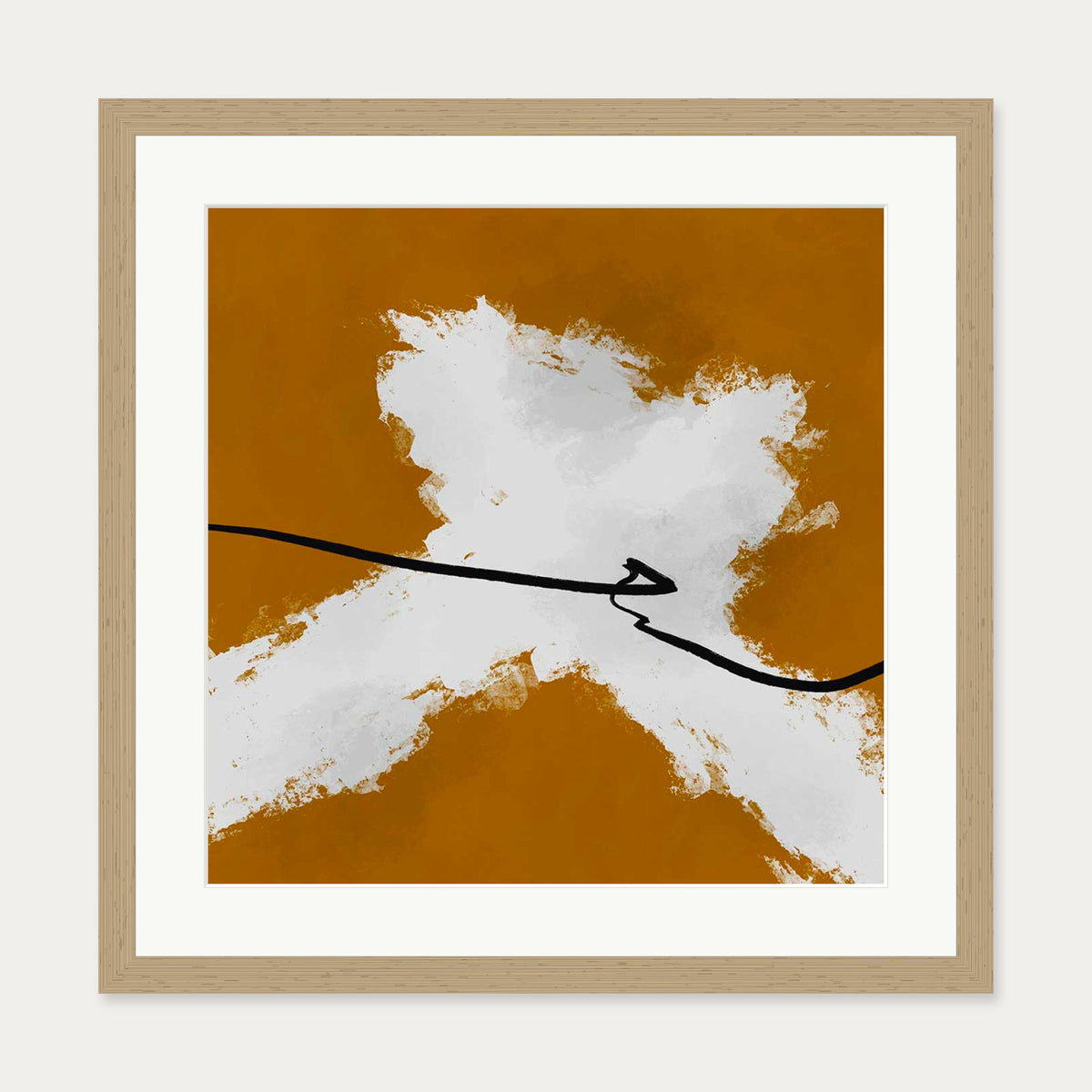 Burnt Orange II Art Print — 50 x 50 cm — Oak Frame