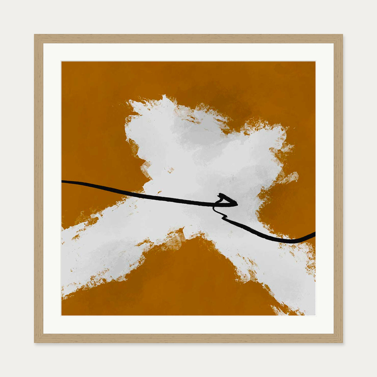 Burnt Orange II Art Print — 70 x 70 cm — Oak Frame