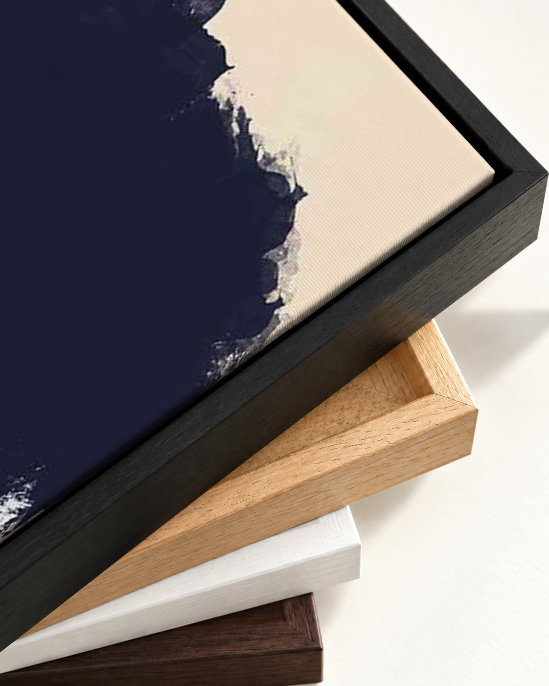 Burnt Sands Canvas Art — framed canvas corner and wrapped canvas detail