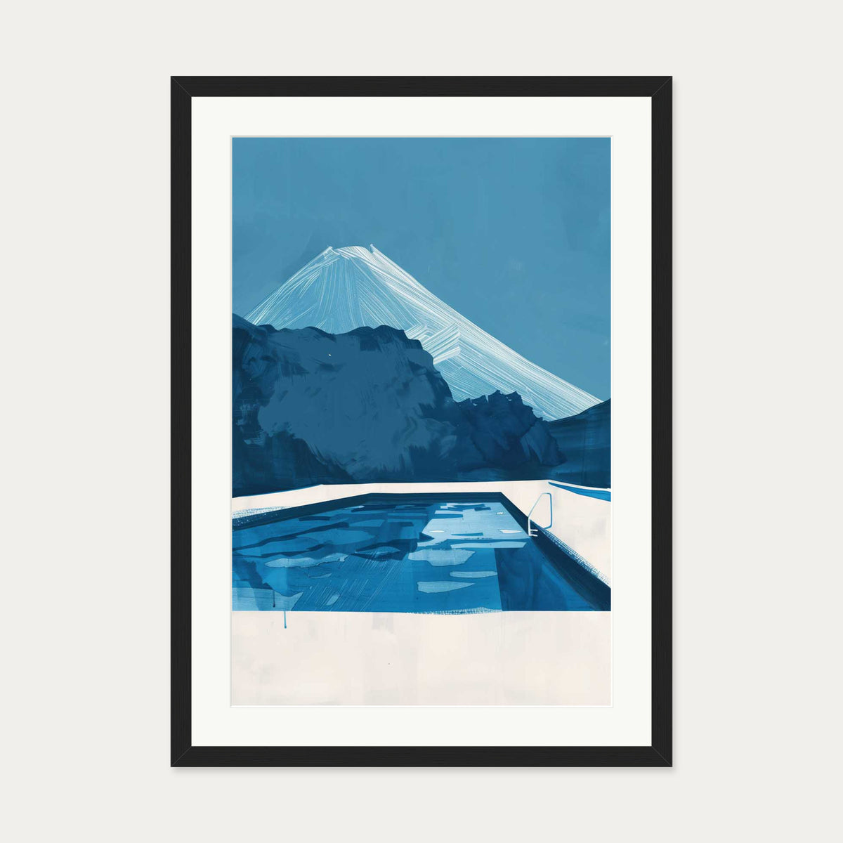 By The Pool Art Print — 50 x 70 cm — Black Frame