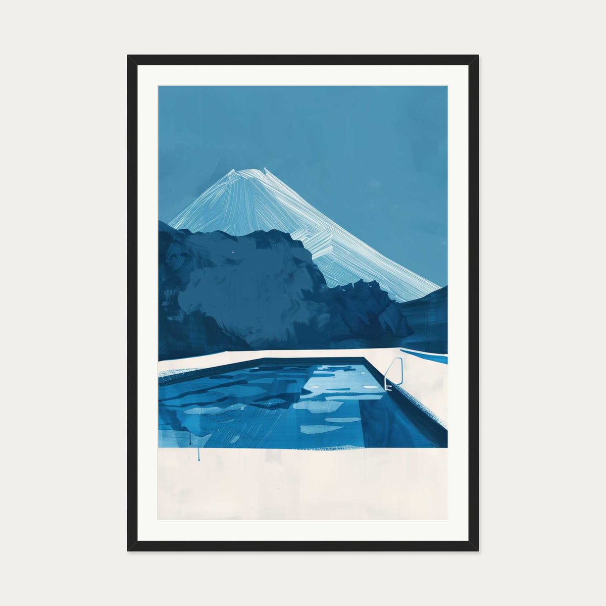 By The Pool Art Print — 70 x 100 cm — Black Frame