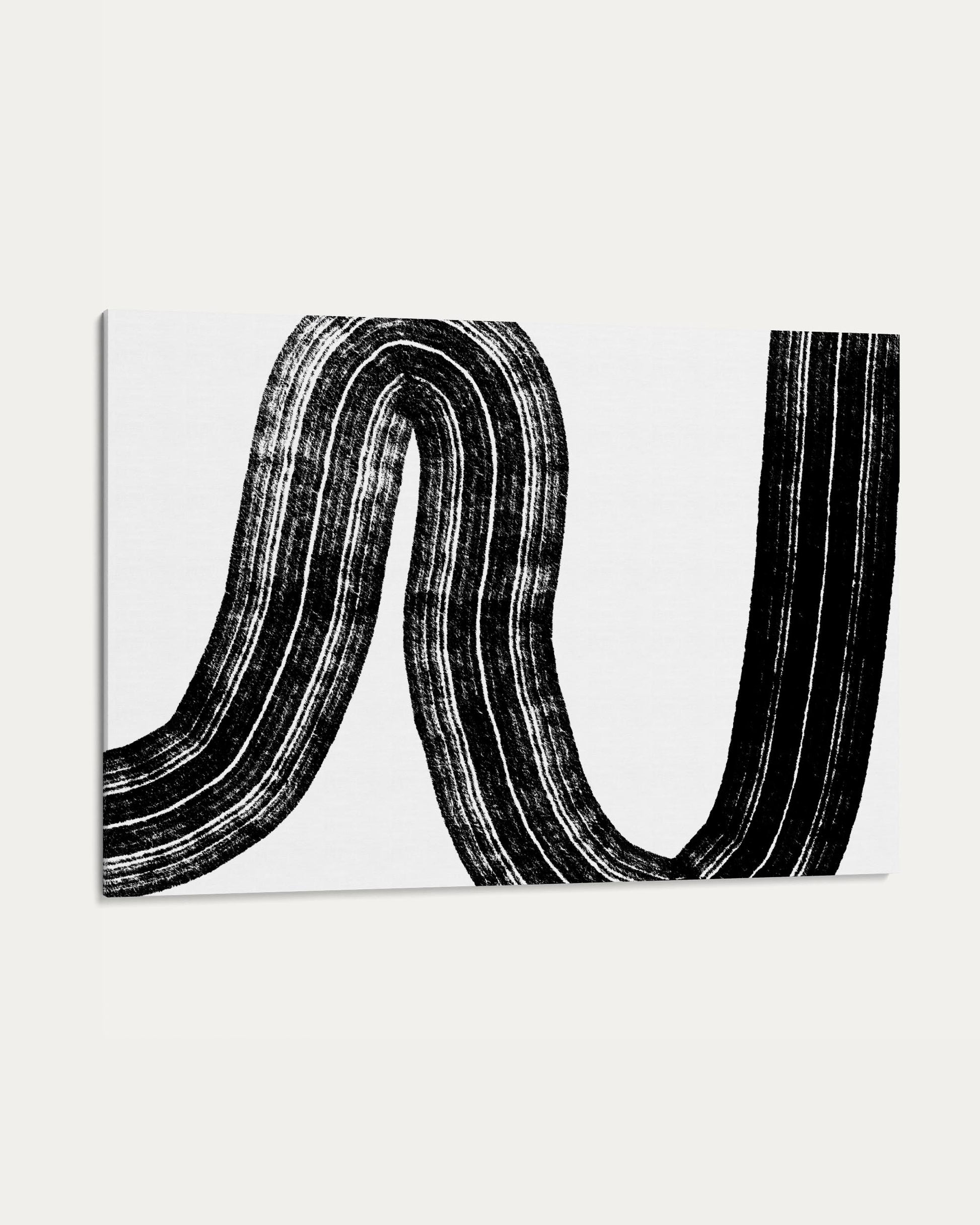 Black abstract curved lines on a white background