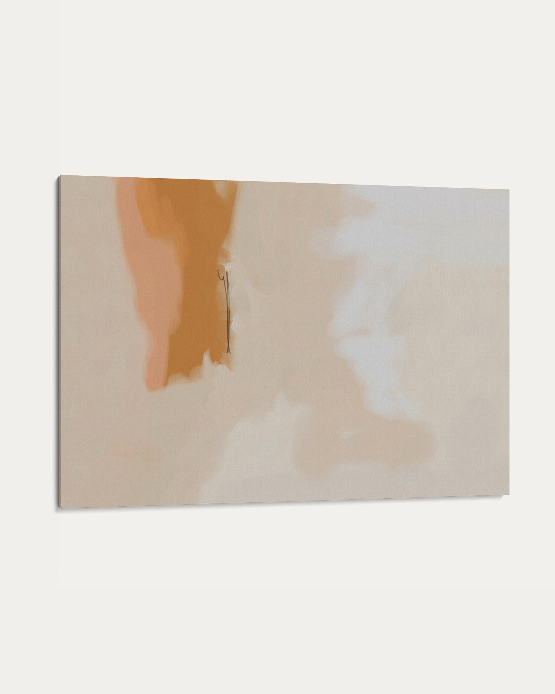 Abstract art piece with soft pastel colors on a beige background