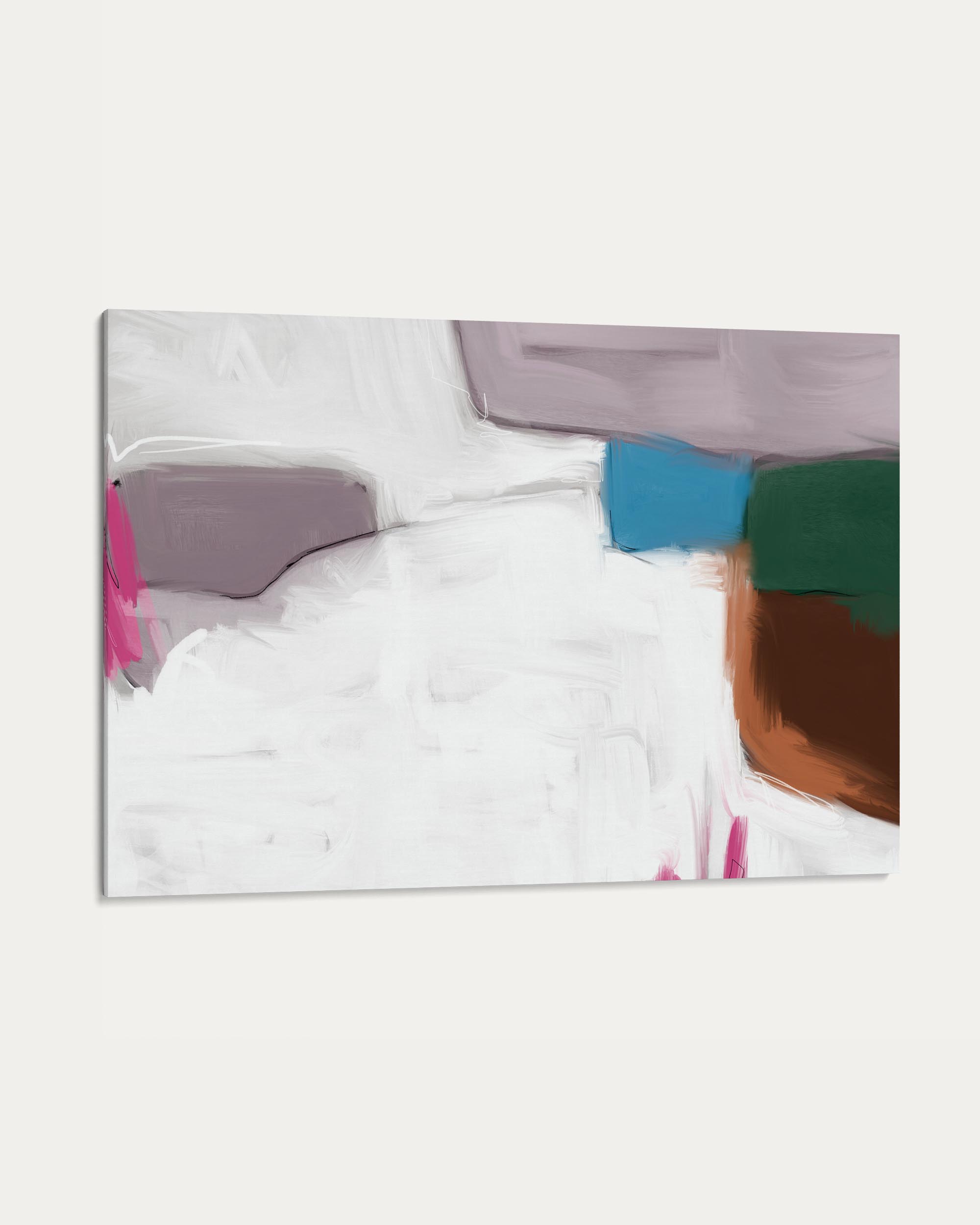 Abstract art piece with colorful brush strokes on a white background