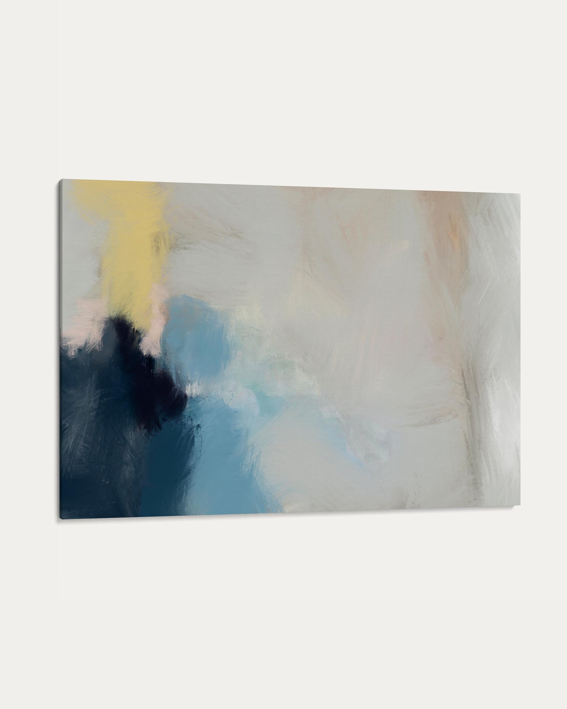 Abstract art piece with a gradient of colors on a white background