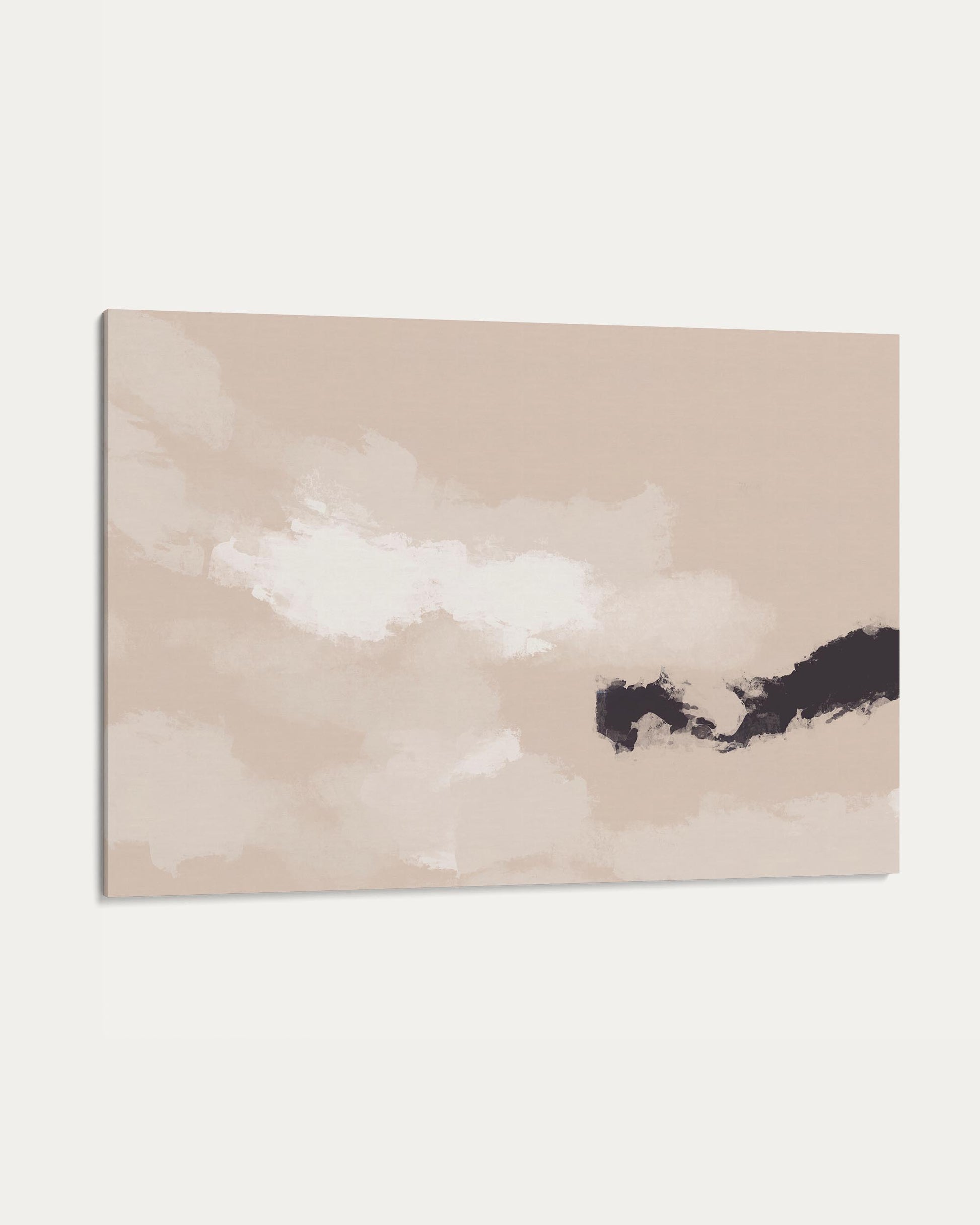 Abstract art piece with a cloud-like shape on a beige background