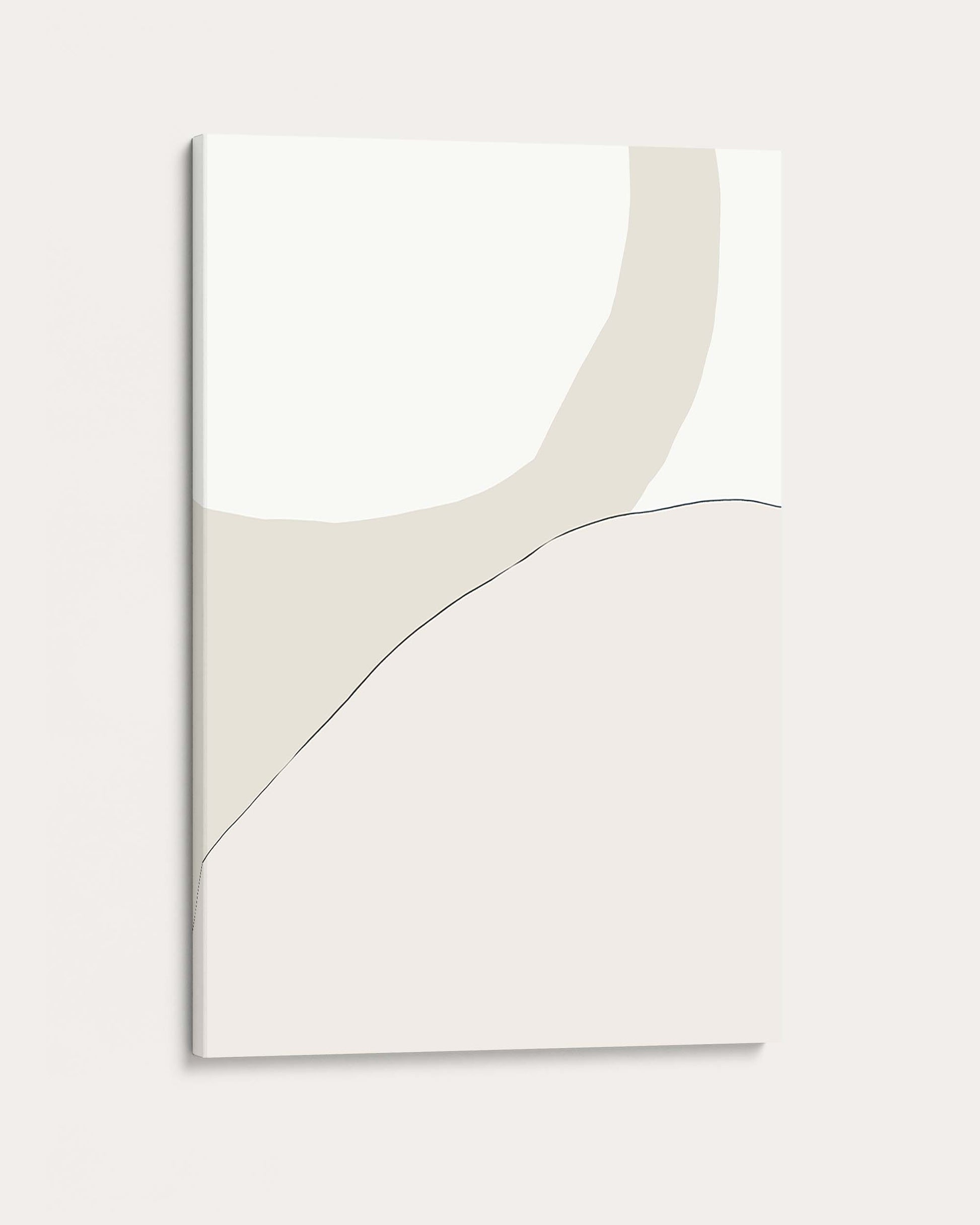 Abstract art piece with curved lines on a white background