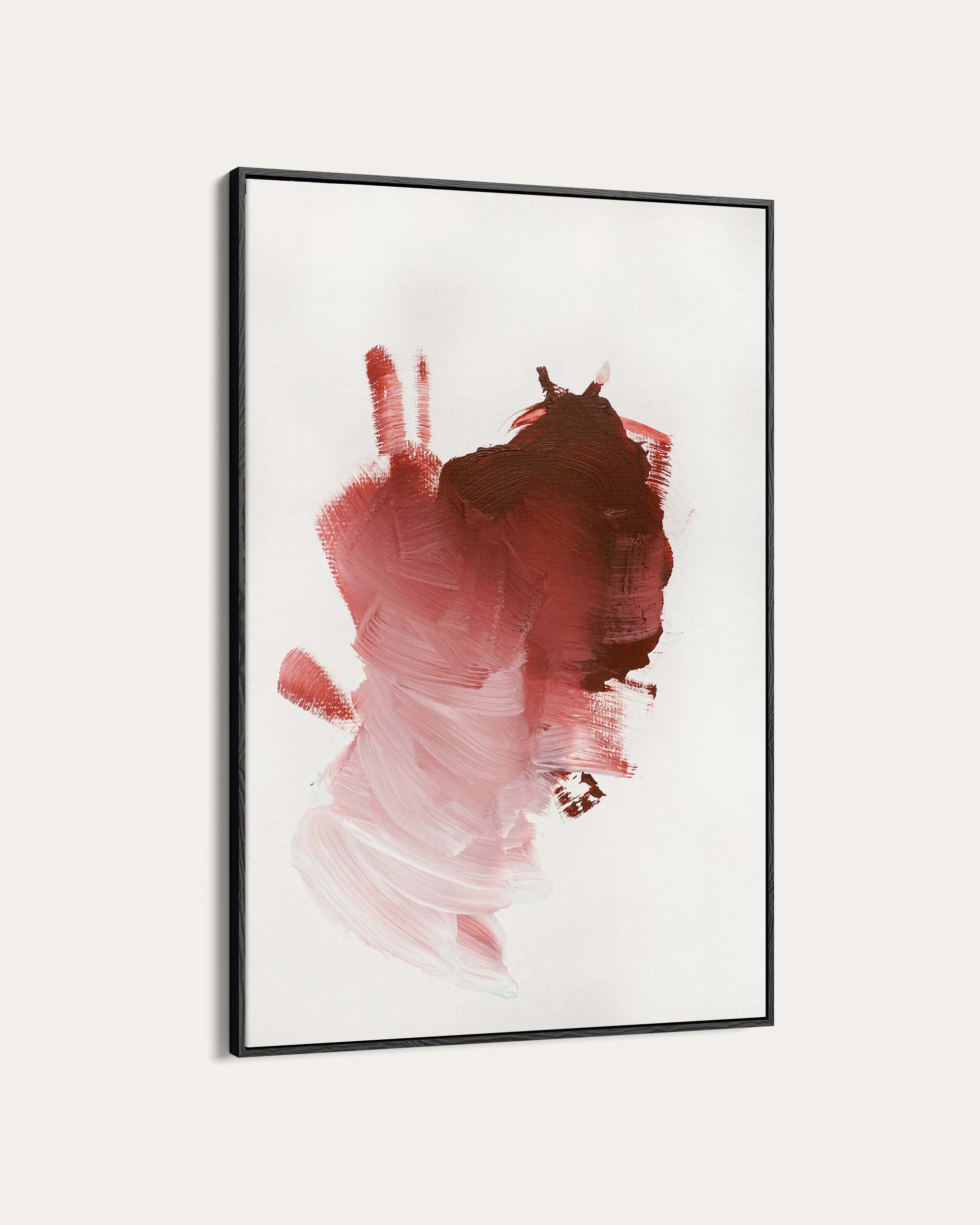 Red Abstract Strokes Canvas Art