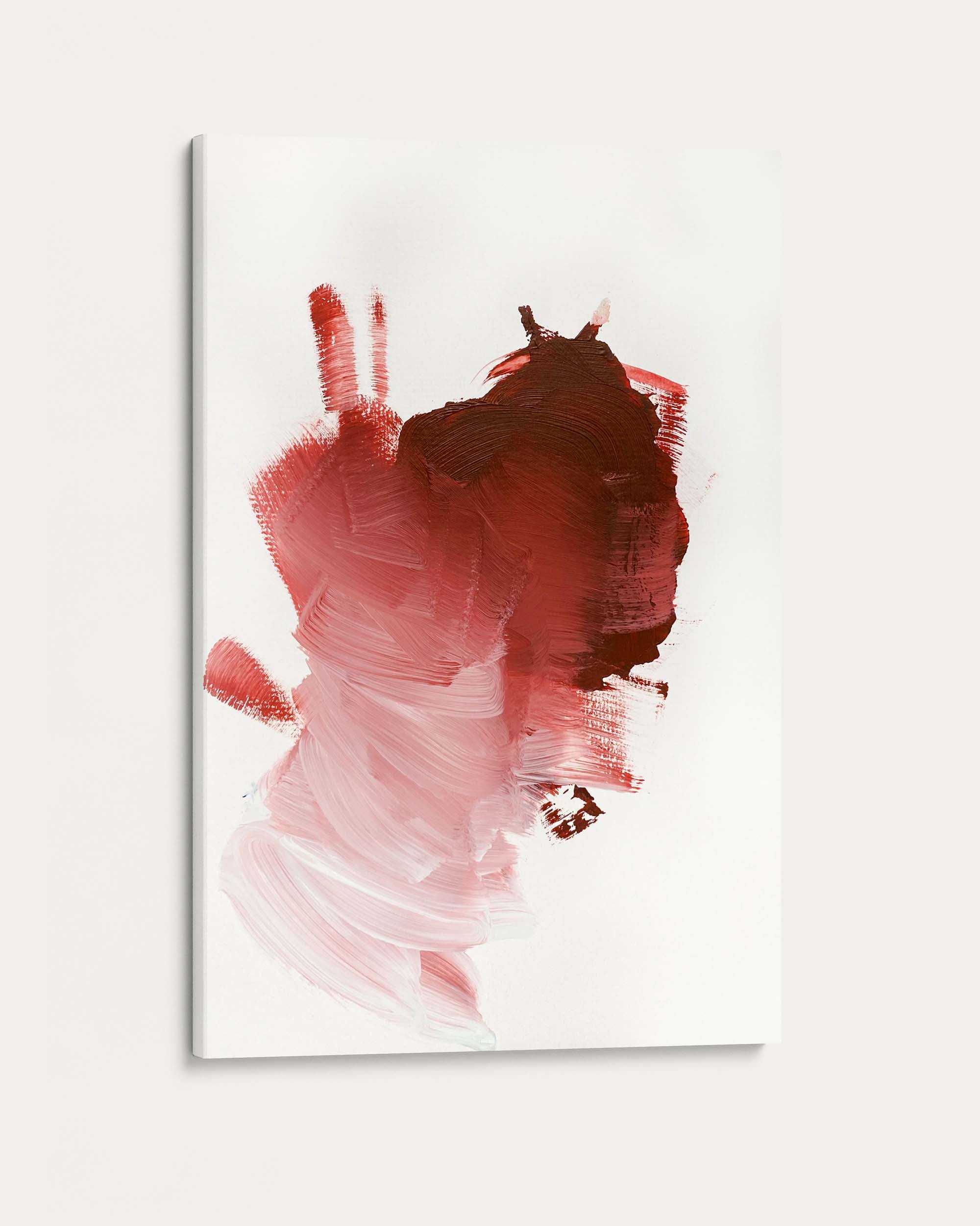 Red Abstract Strokes Canvas Art