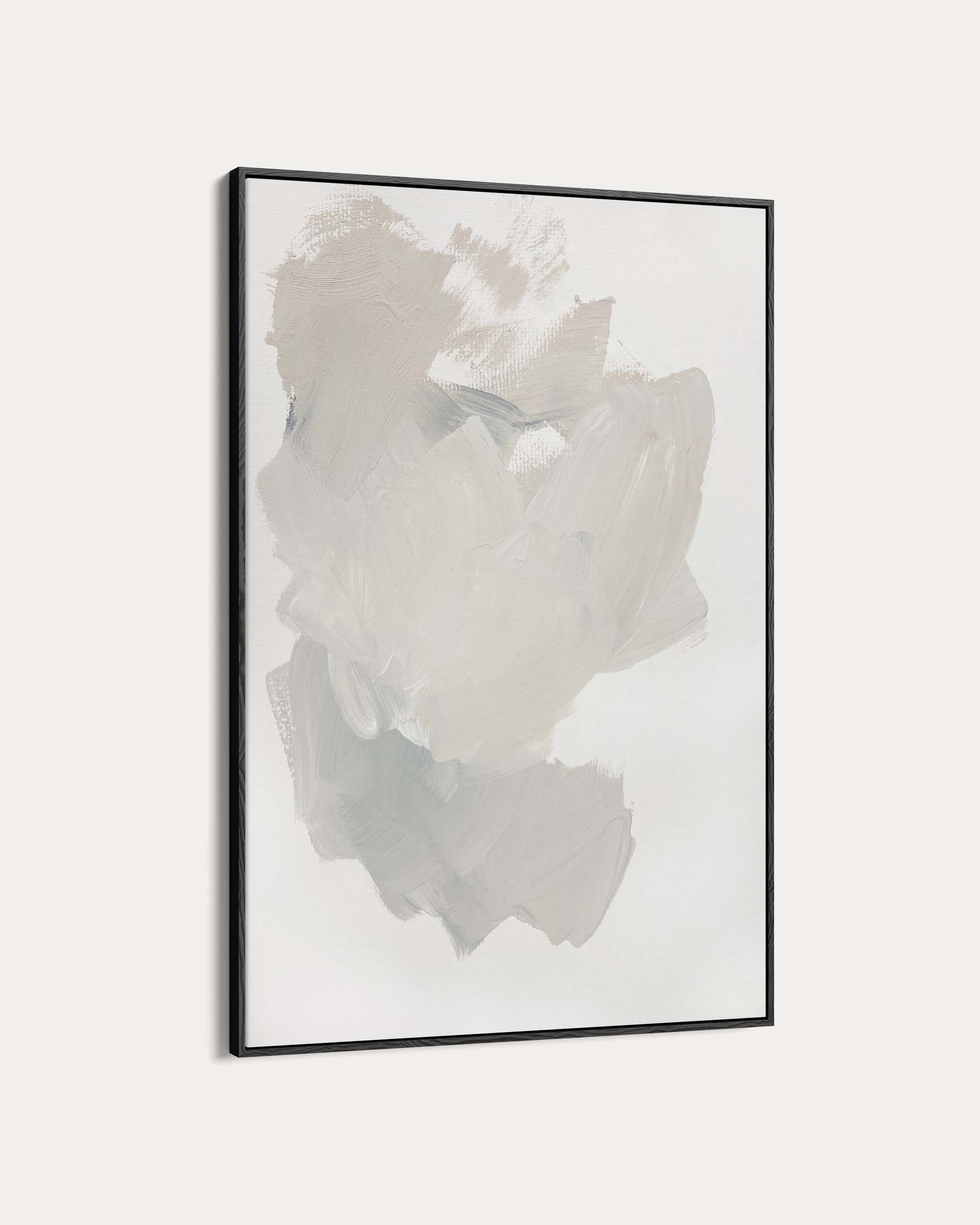 Framed abstract art piece on a white background