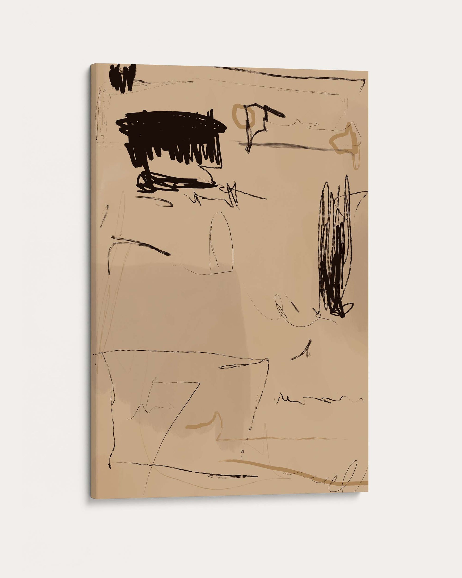 Abstract art piece on a beige background