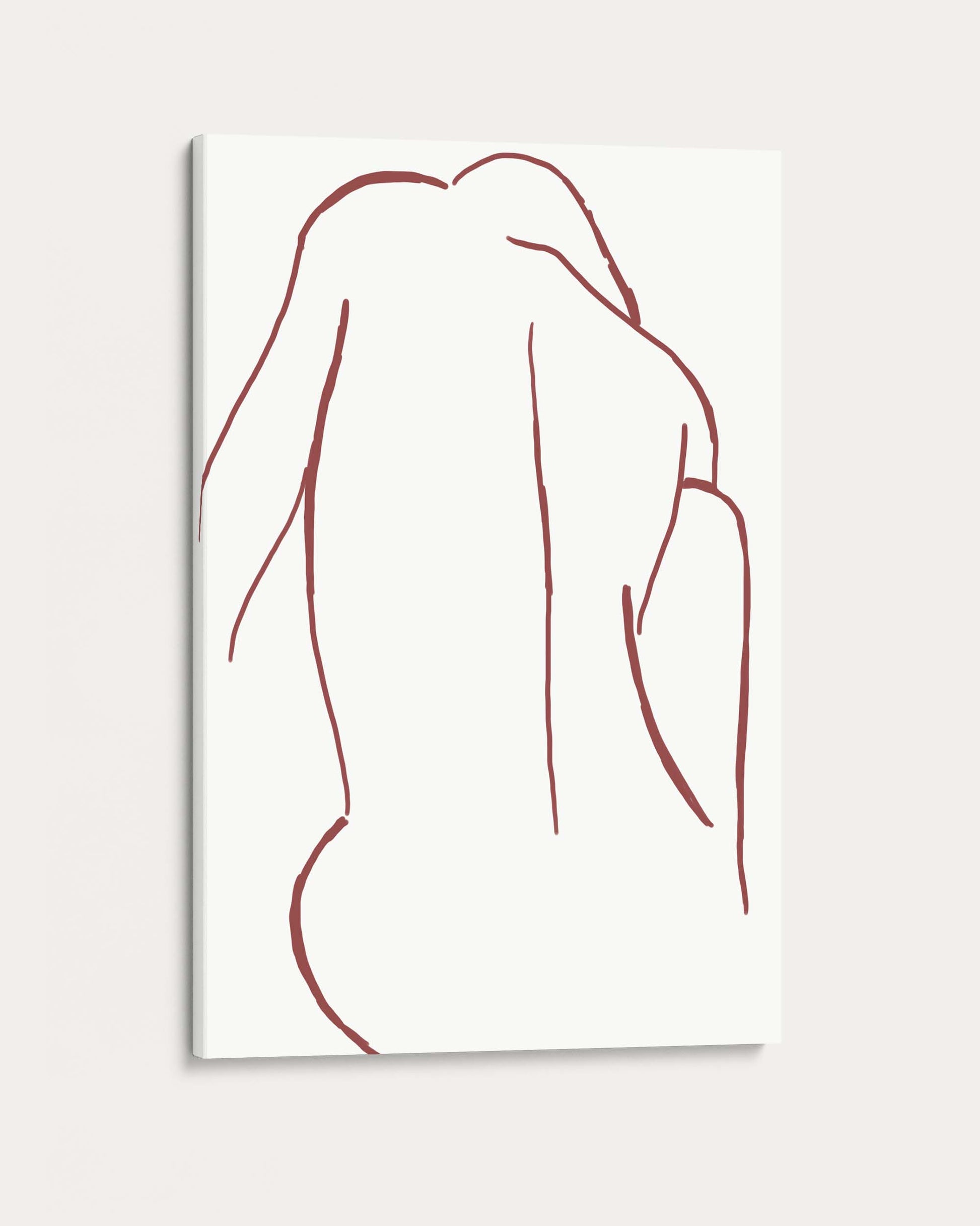 Abstract line art of a nude figure on a white background