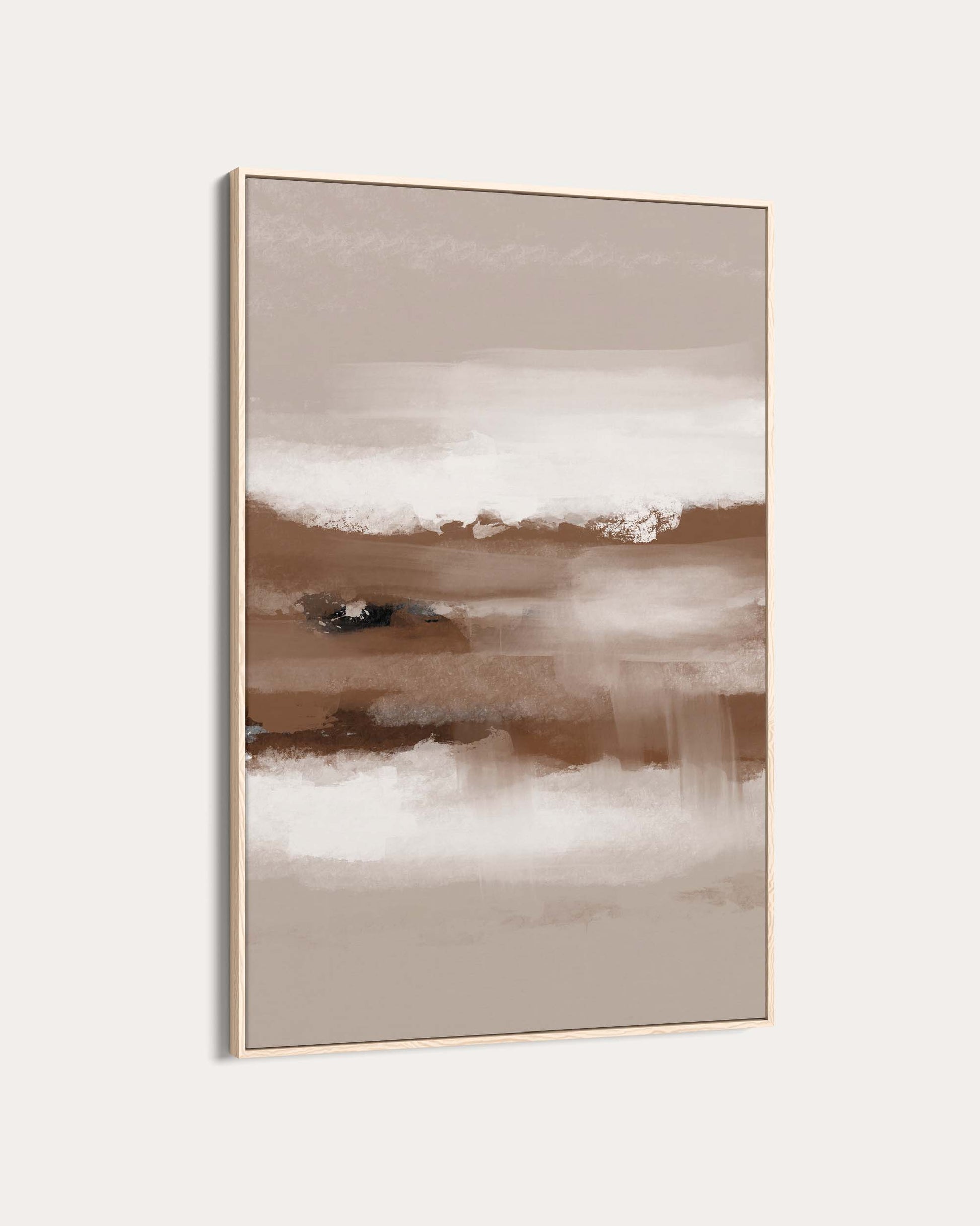 Framed artwork of a beach scene with waves and a person on a surfboard.