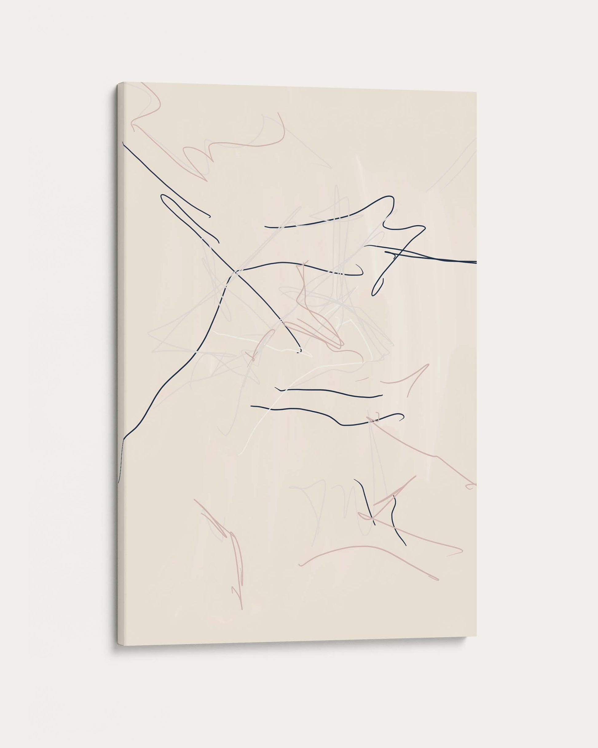 Abstract line art on a beige background