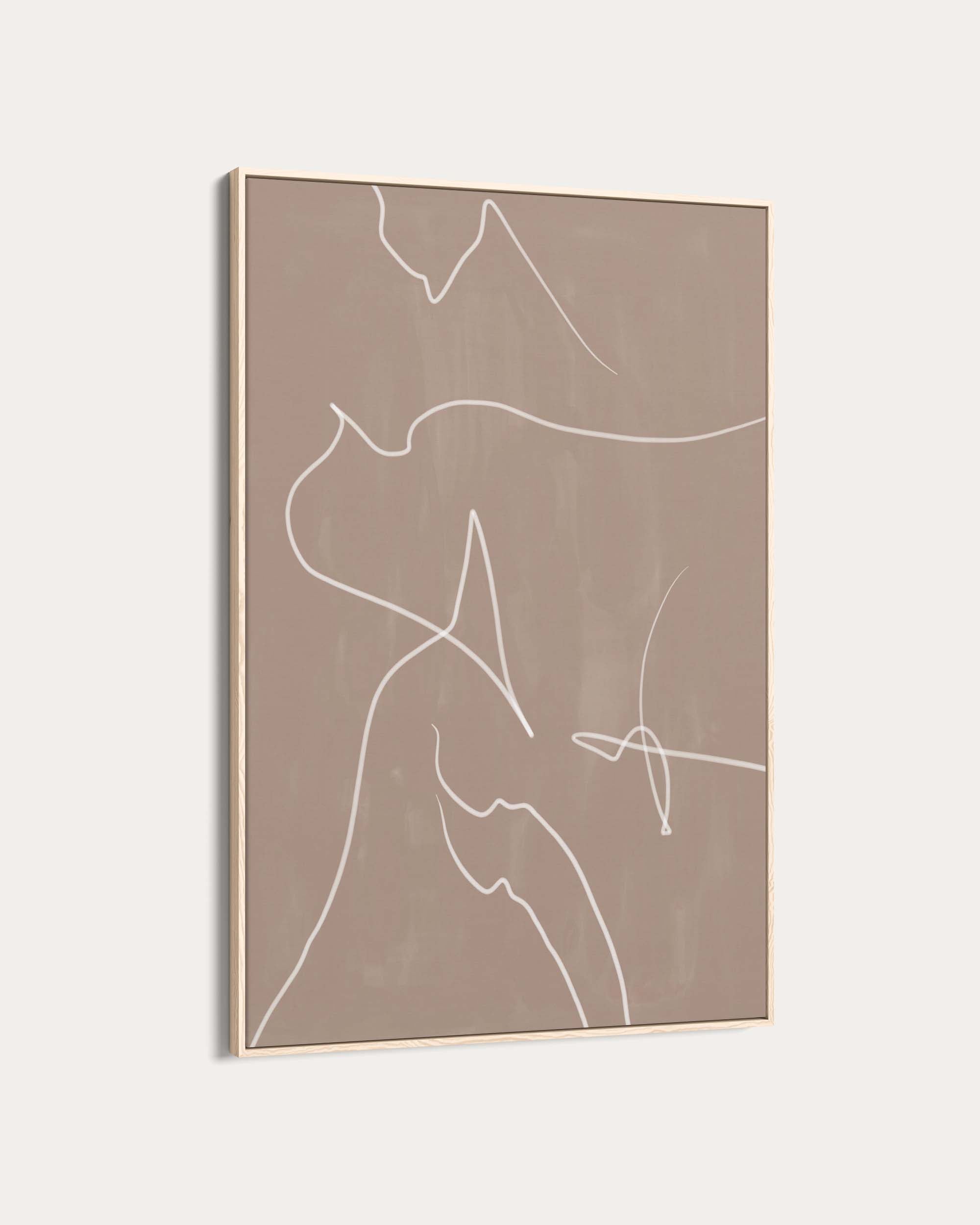 Abstract line art on a beige background