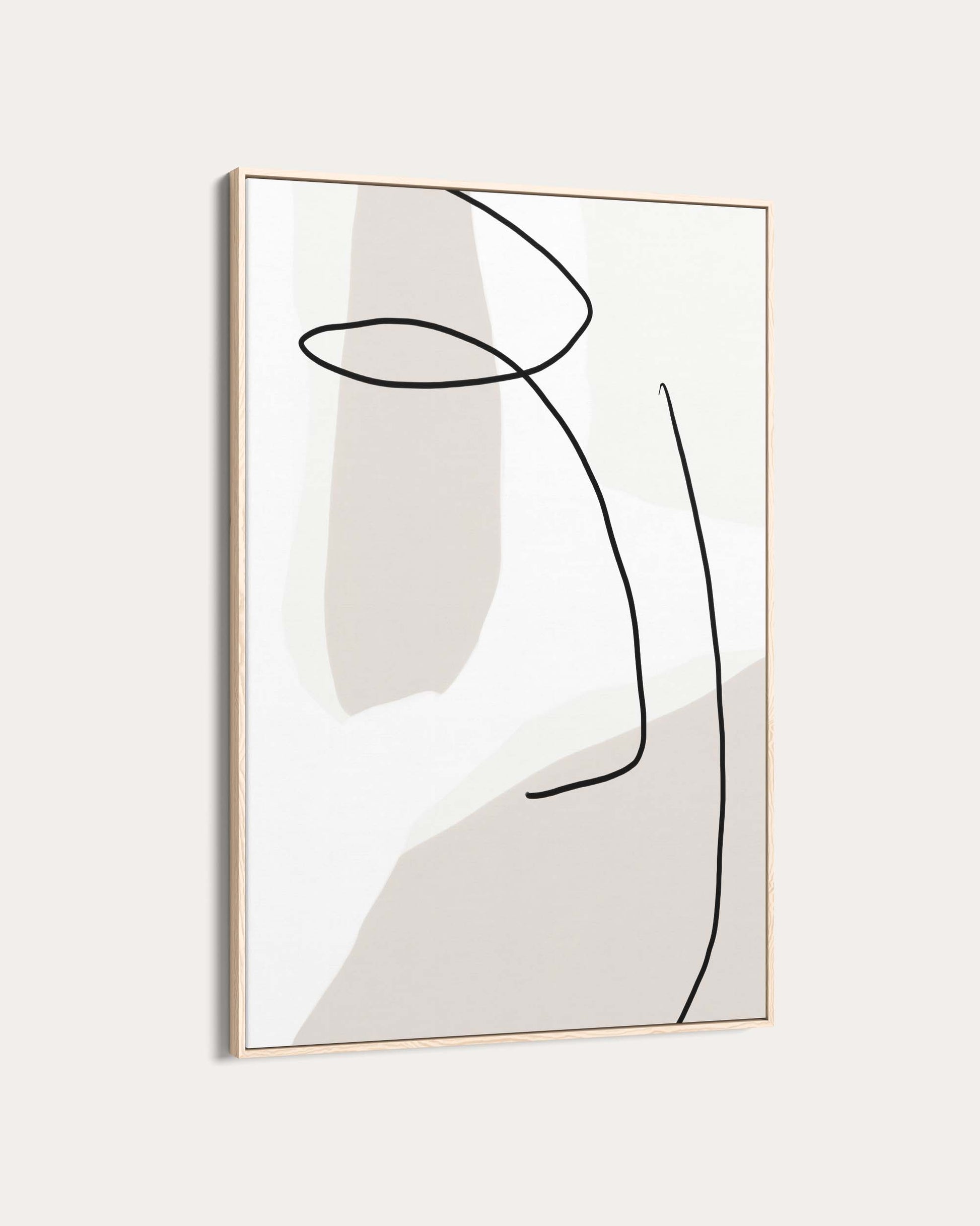 Abstract line art in a gold frame on a white background