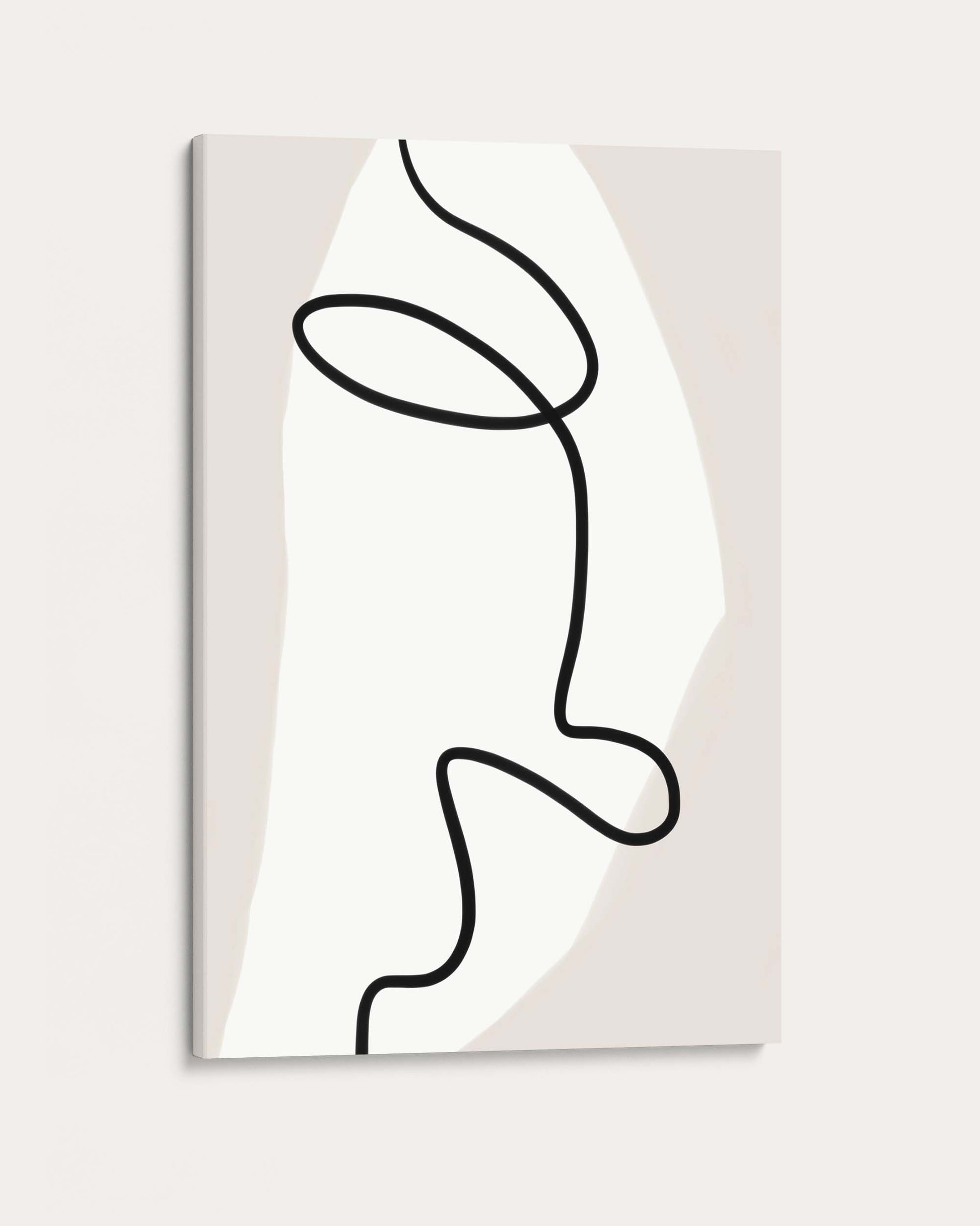 Abstract line art of a face on a white background