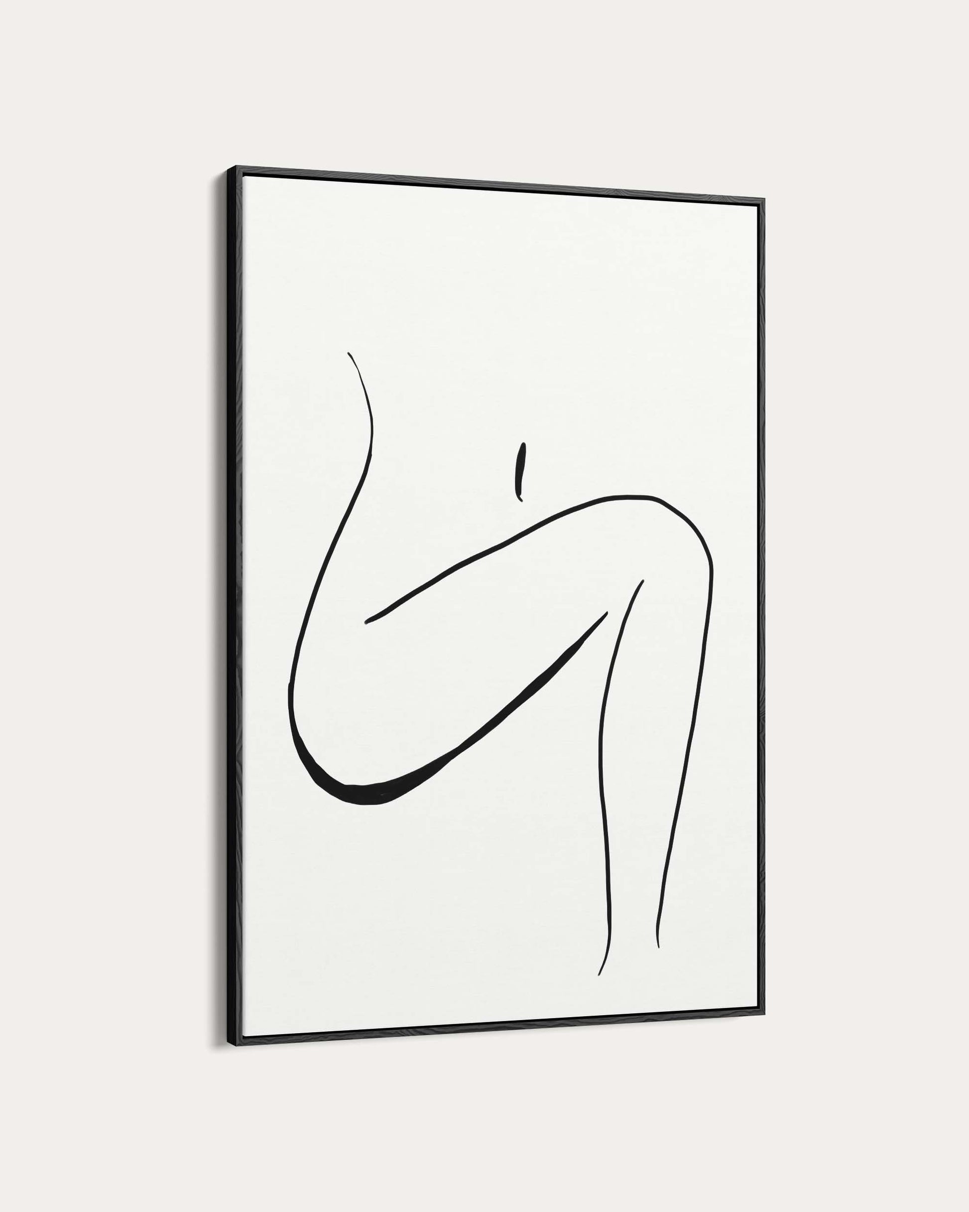 Framed abstract line art on a white background
