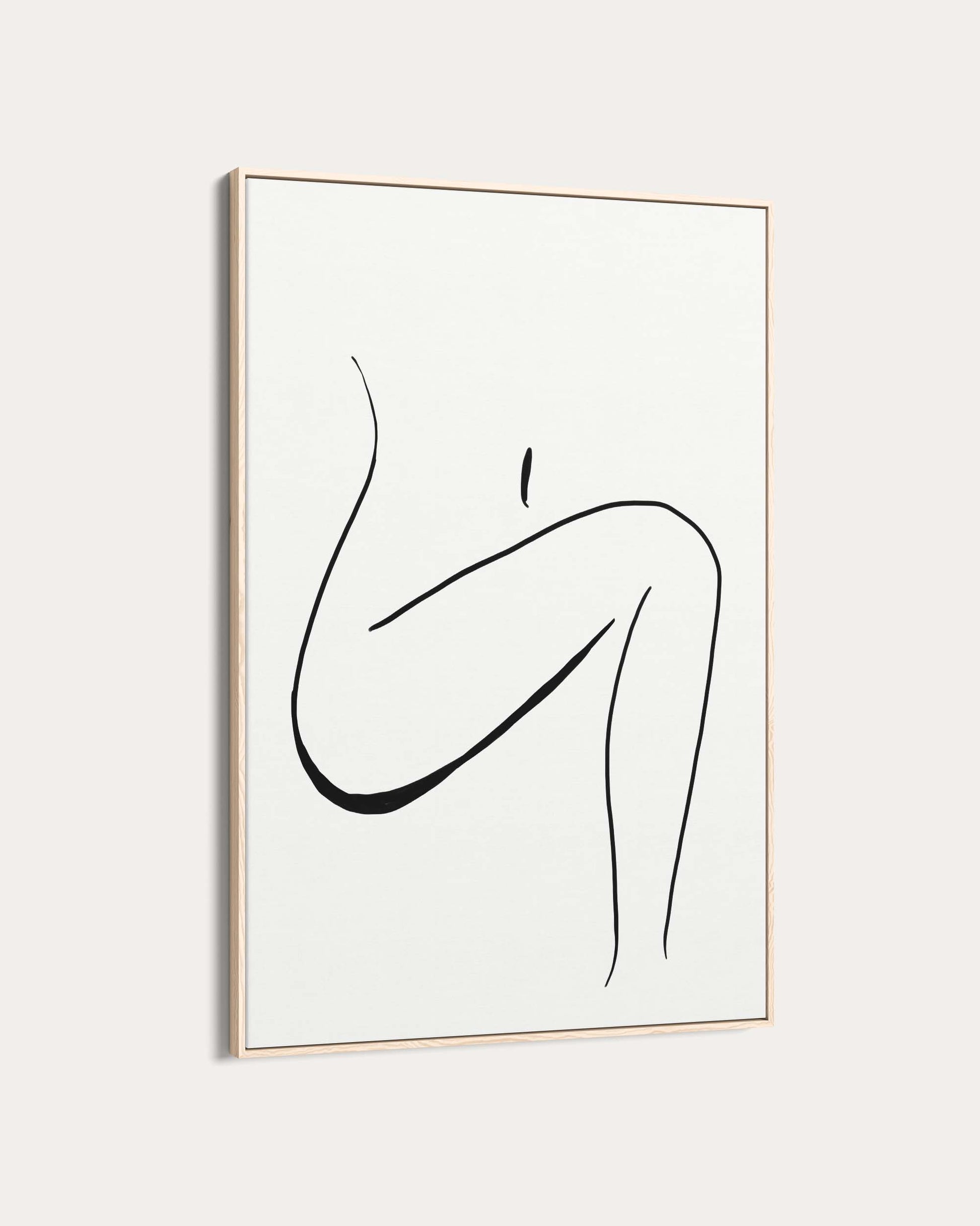 Framed abstract line art on a white background