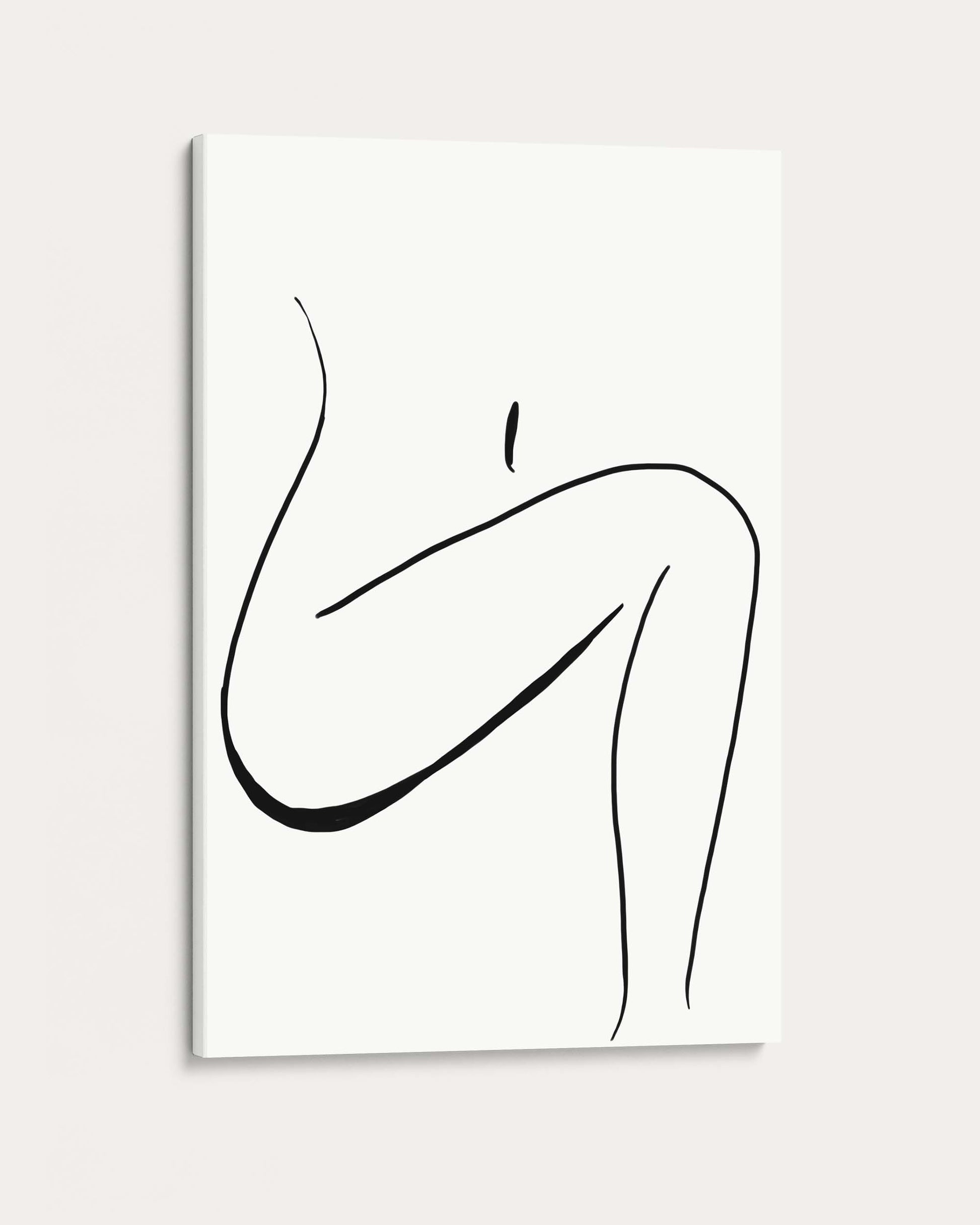 Abstract line art of a human figure on a white background