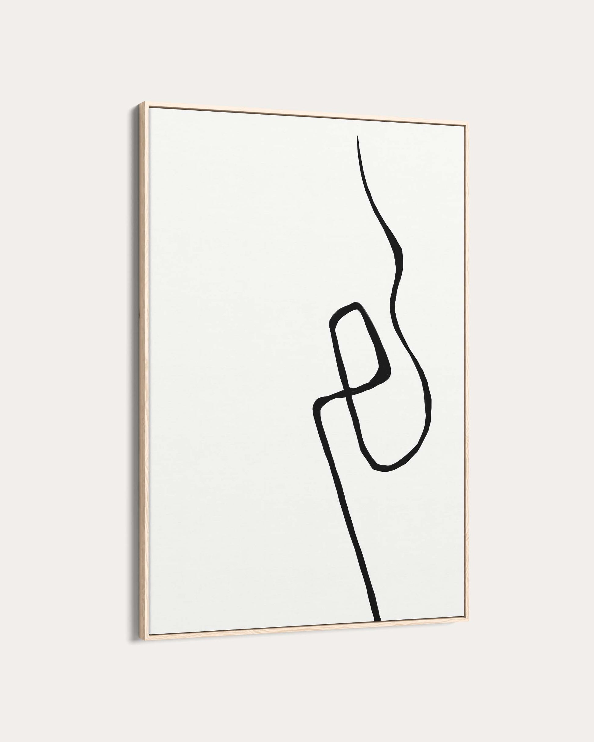 Framed abstract line art on a white background