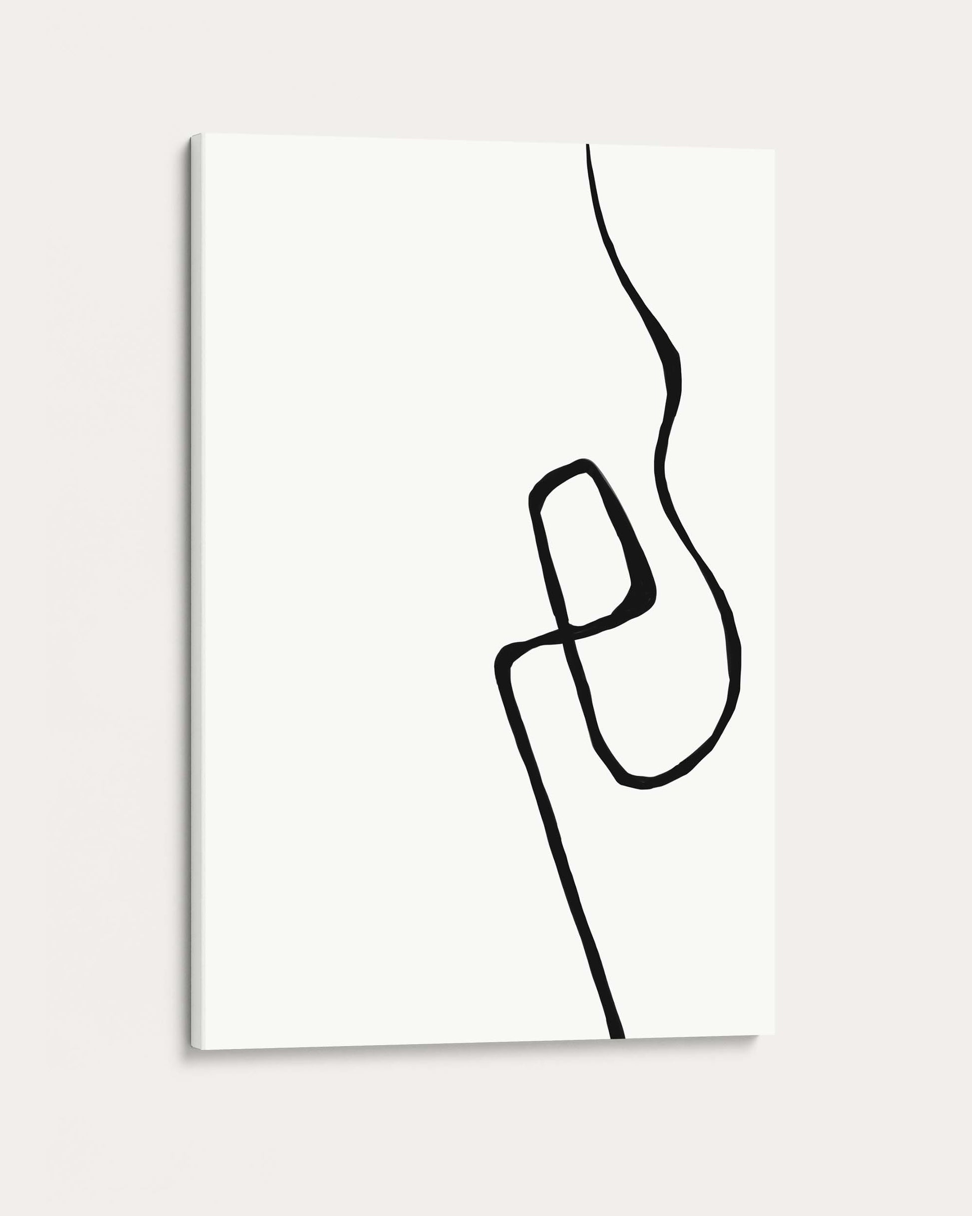 Abstract line art of a face on a white background