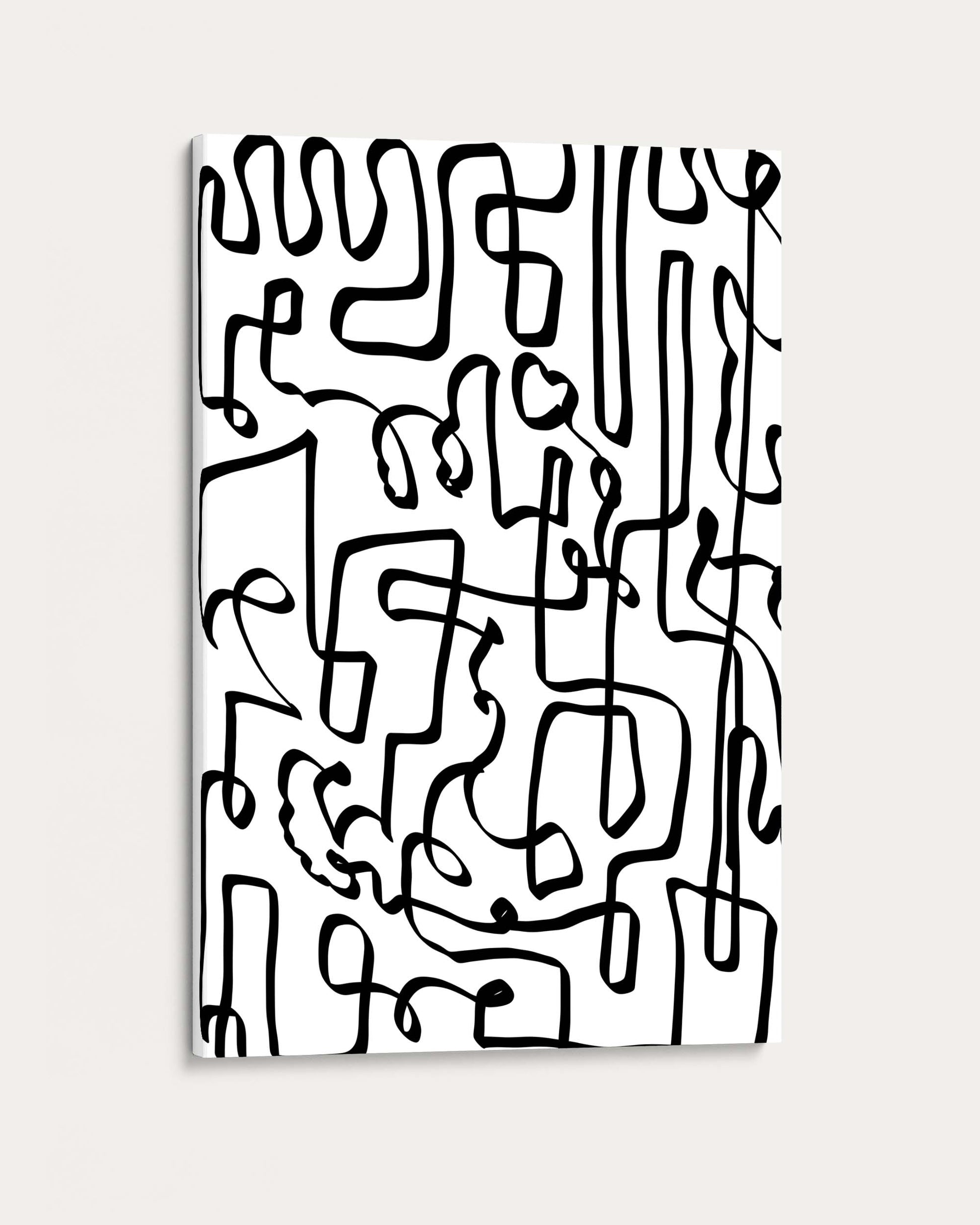 Abstract black line art on a white background