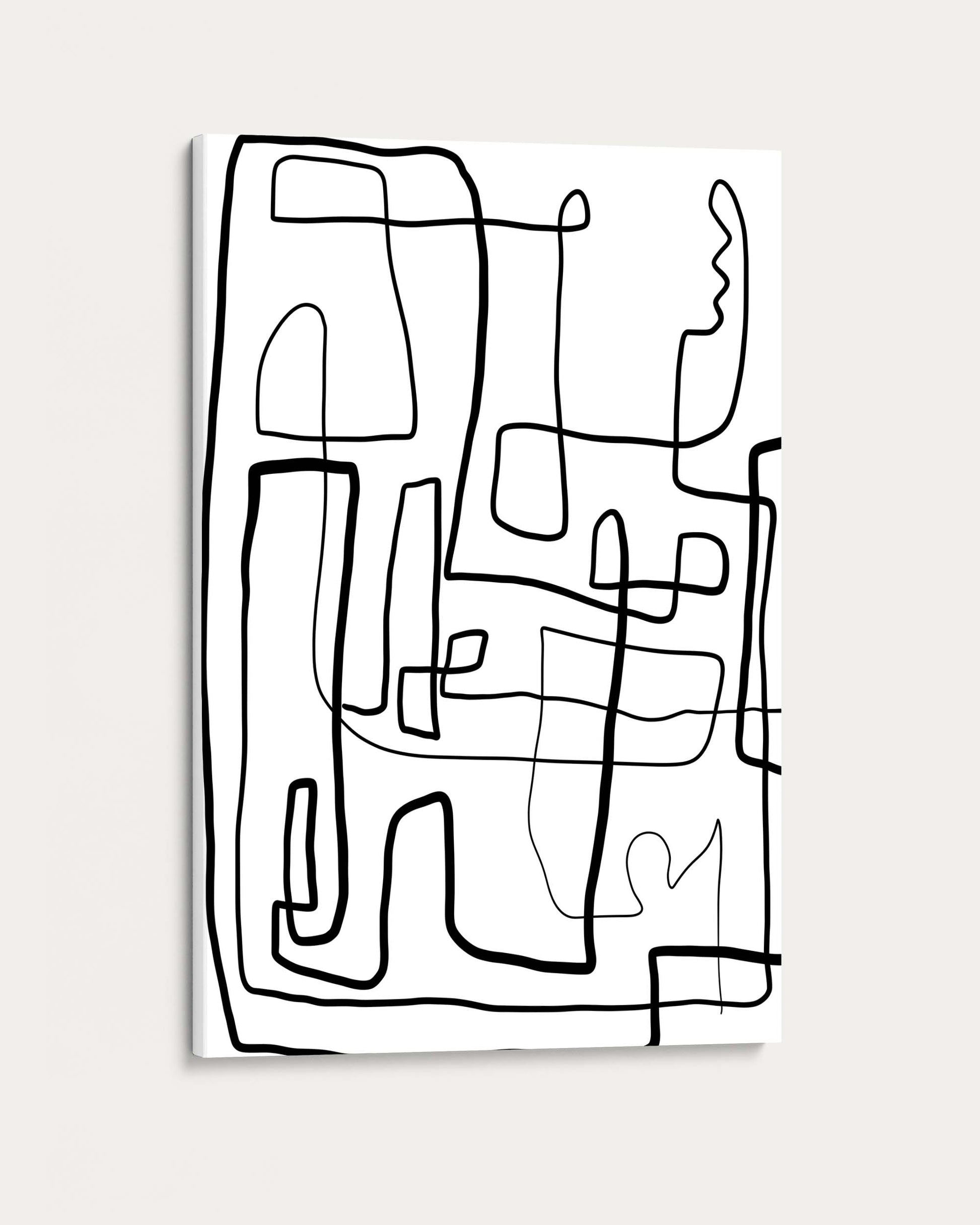 Abstract black line art on a white background