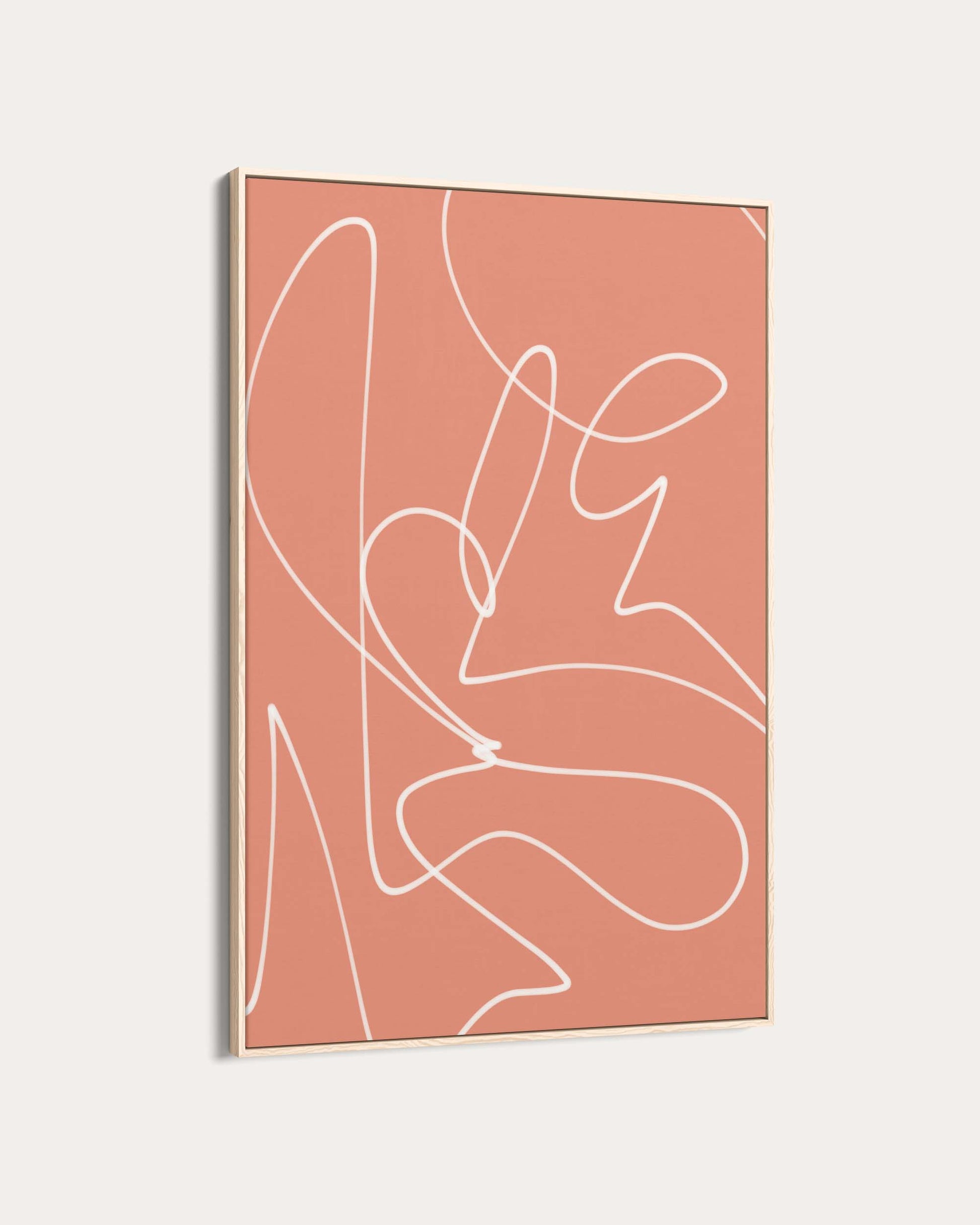 Abstract line art on a pink background