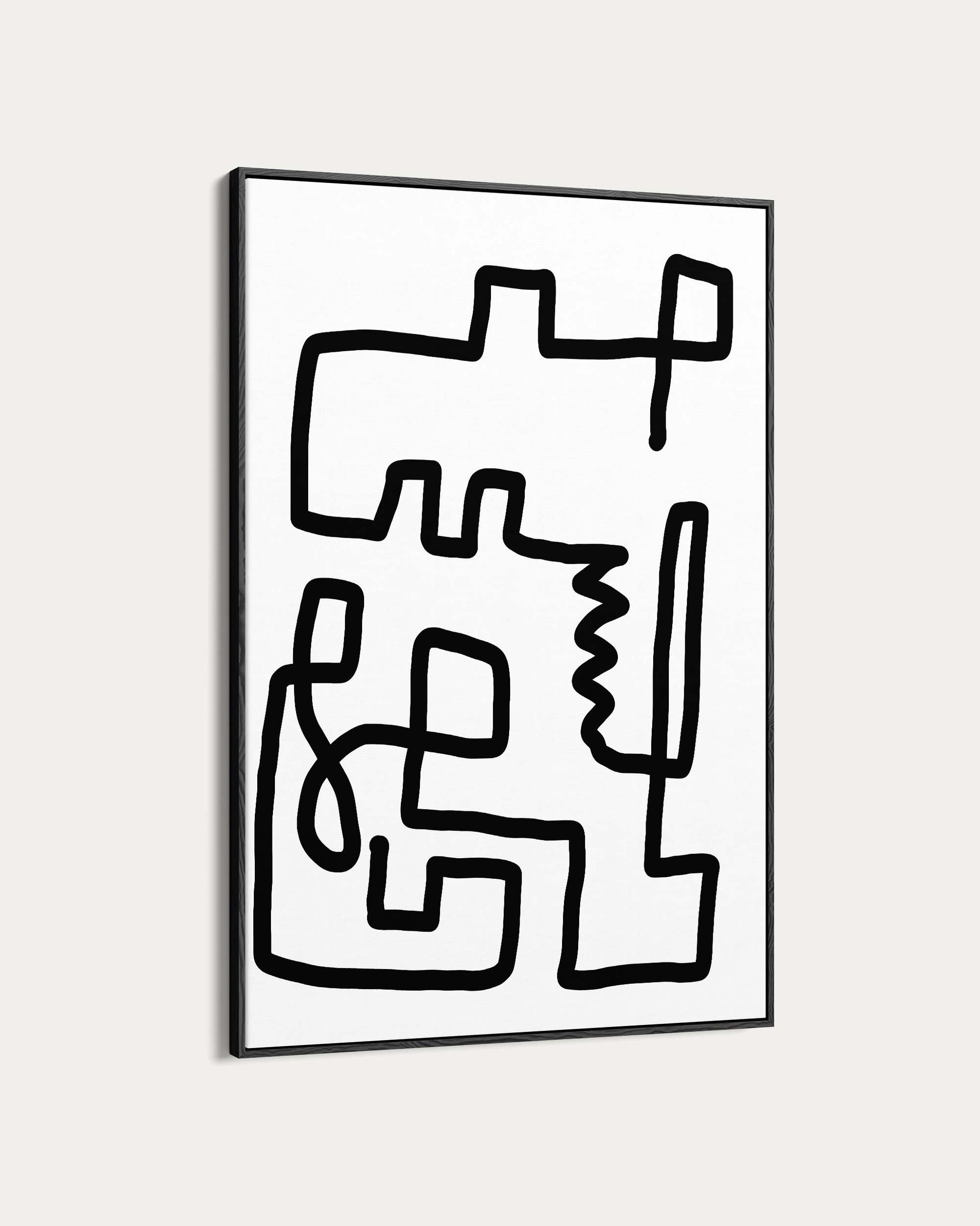 Abstract black line art on a white background