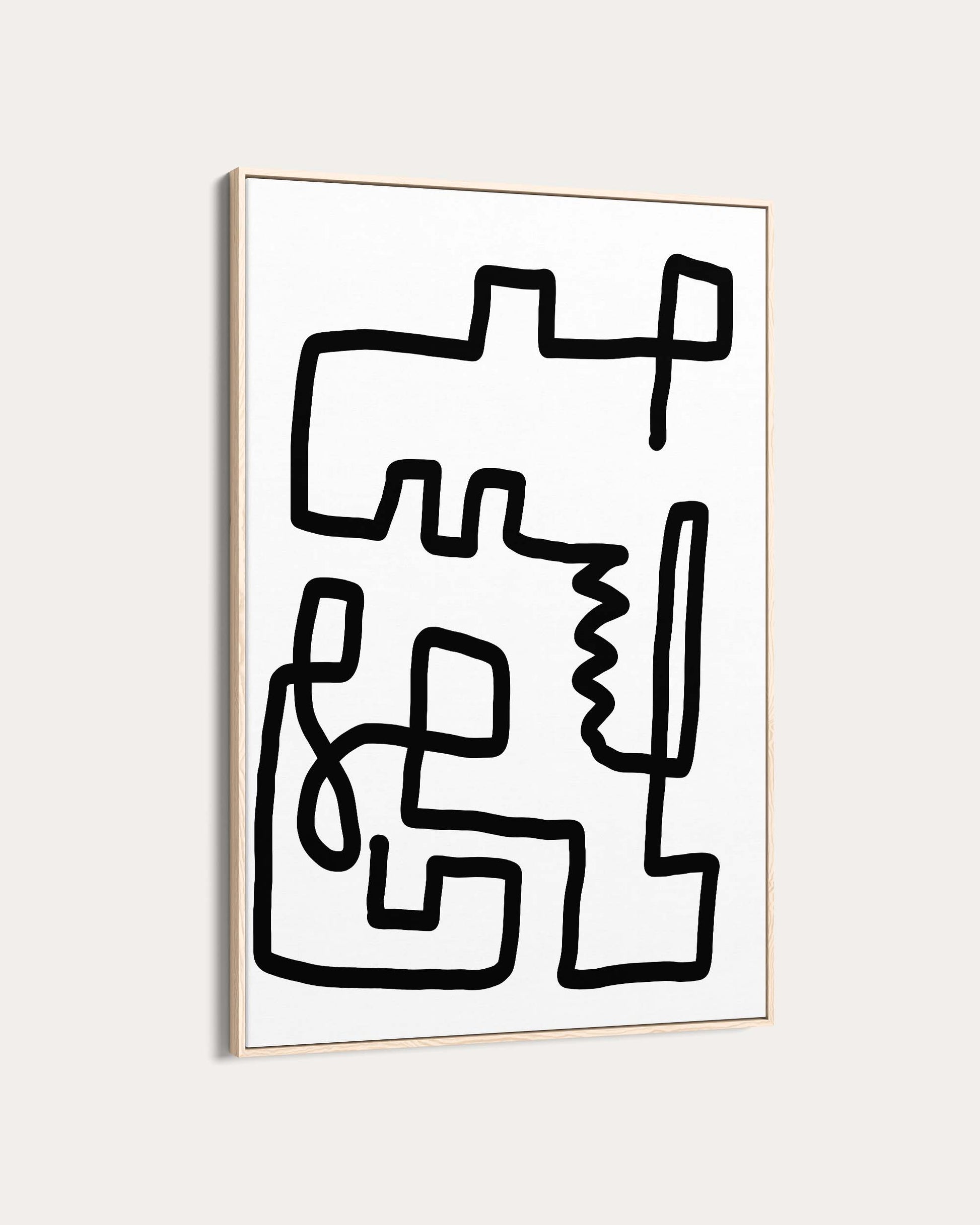 Abstract black line art on a white background